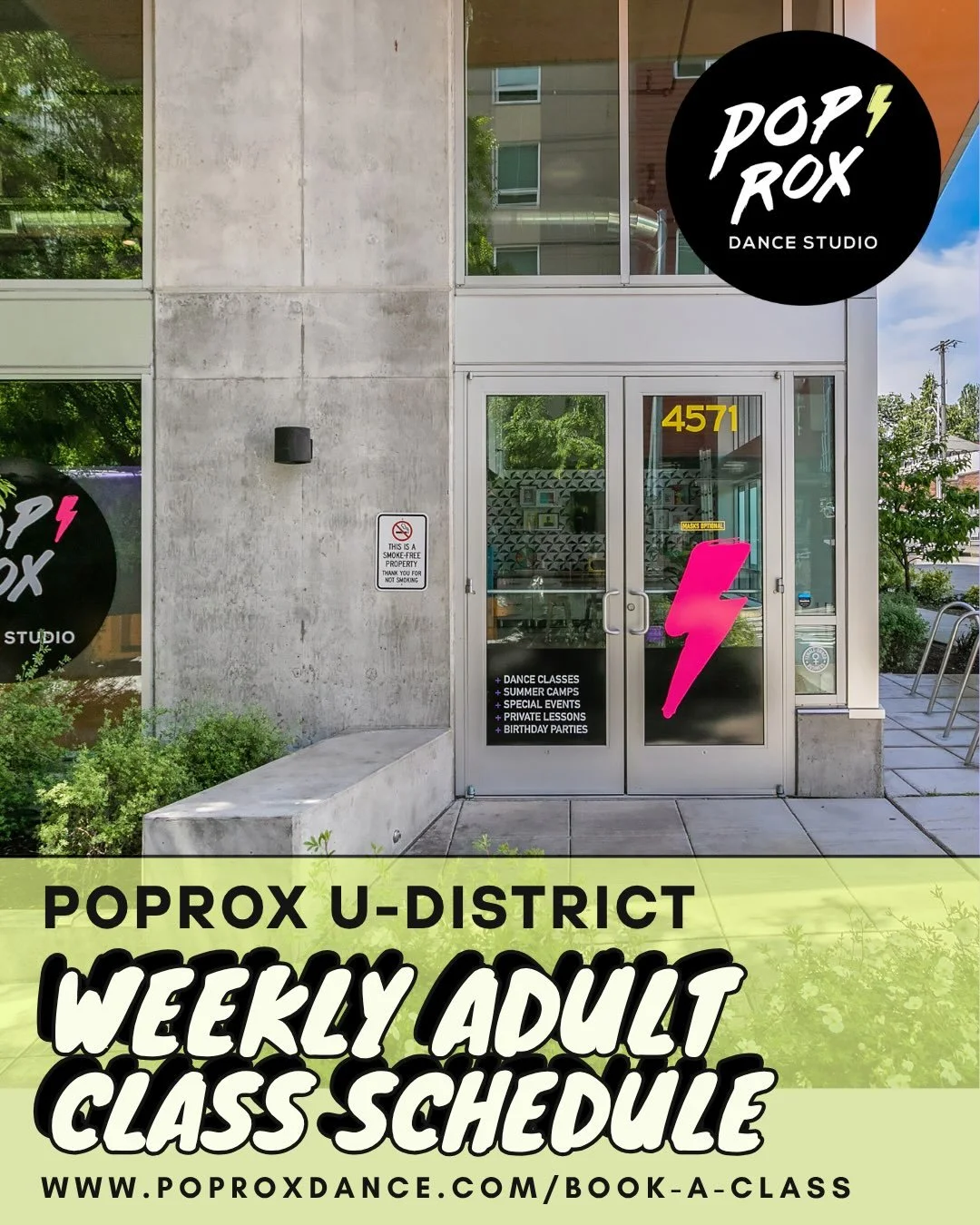 Check out our weekly adult class schedule at our U-District studio then head to our website for detailed class descriptions, instructor info, and to book a class!