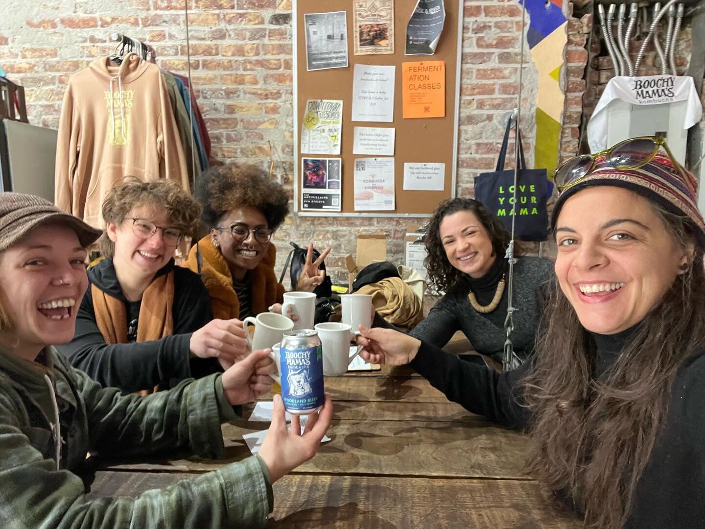 It&rsquo;s the Booch Crew! Gushing over each other and our newest love Woodland Bliss. And our new Boochtender, Sam! You&rsquo;ll be getting to know the Booch Crew more in the coming weeks with our Staff Picks highlights! 💫 #probioticsforpeace #booc