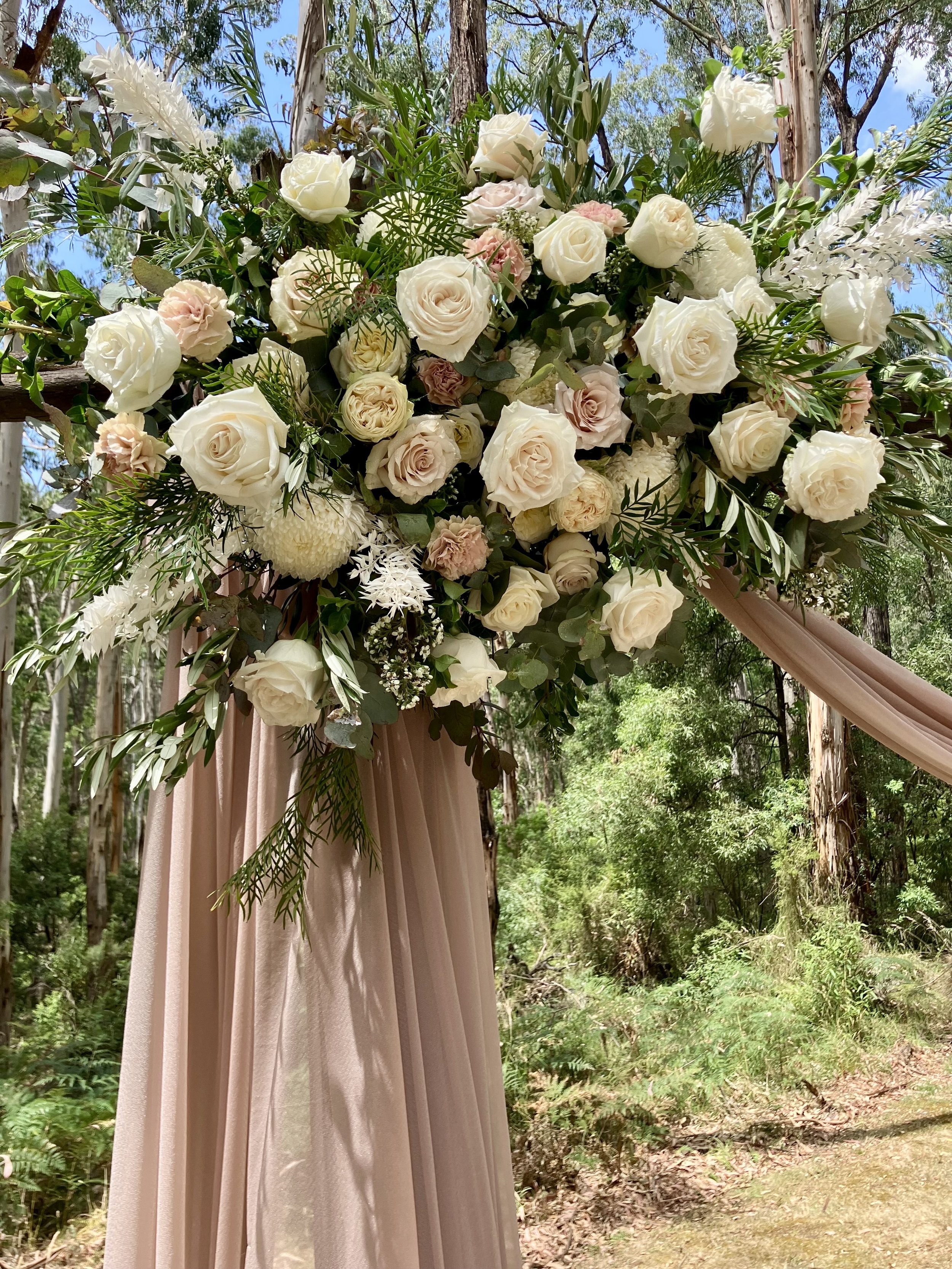 Pastel Pinks, Cream & White Floral Arbor