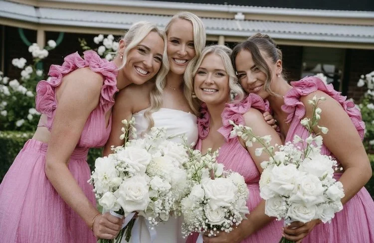 Bridal Party White Wedding Bouquets - March 21st - 2025