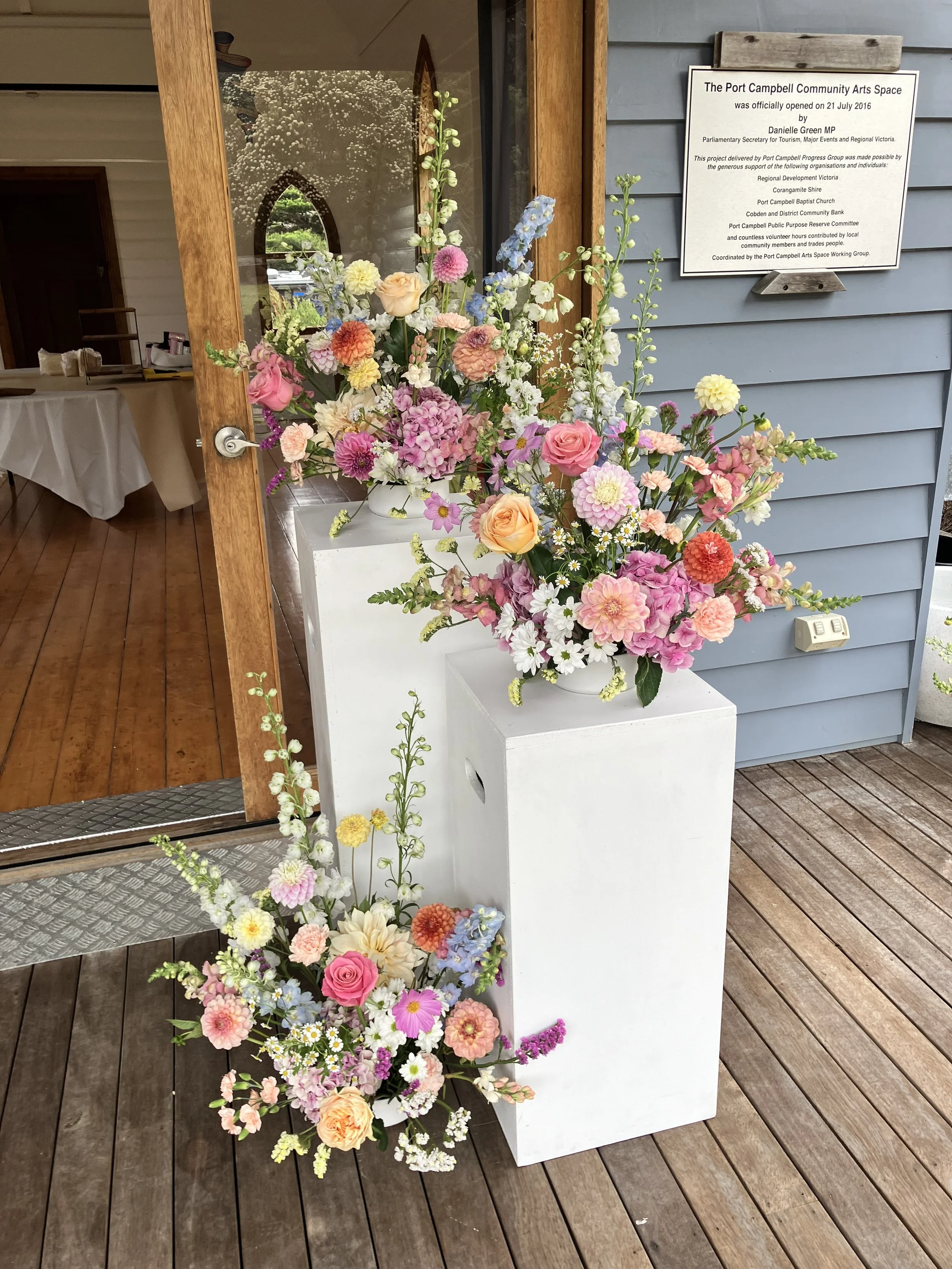 Right-hand side Ceremony Arrangements - Wedding Ceremony Port Campbell Arts Space