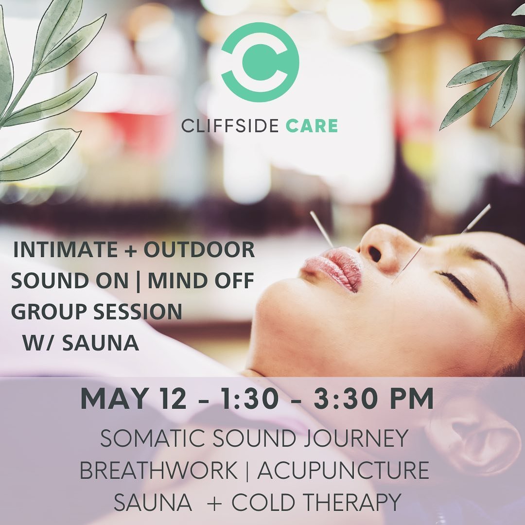 🌺Your Sunday Self Care just levelled up! 💫☝️

☀️May 12, 2024 | 1:30 -  3:30 pm | CLIFFSIDE CARE 
💚 SAVE $20 UNTIL MAY 5 | Contact to book -link in bio

🎶Join me in a Somatic Sound Journey with a Sound On ::: Mind Off::: specialty outdoor + intima