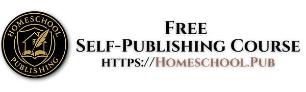 Black banner with gold logo of Homeschool Publishing featuring a quill and book, and the text 'HOMESCHOOL.PUB' in gold.