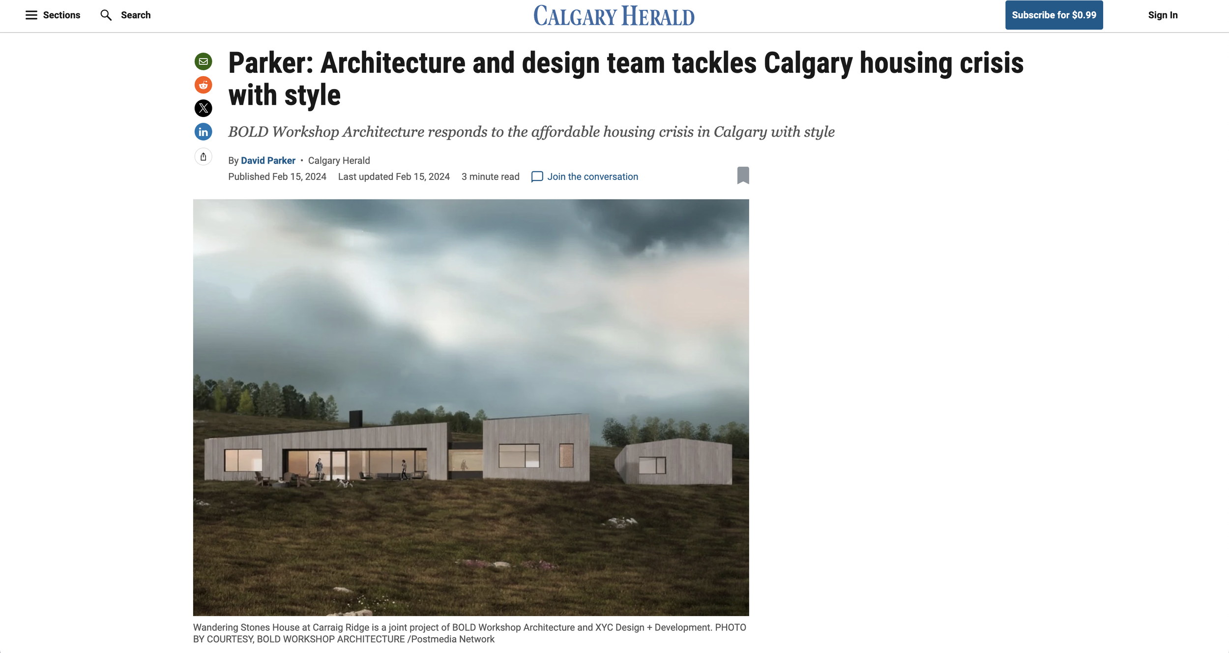 Calgary Herald  Parker: Architecture and design team tackles Calgary housing crisis with style