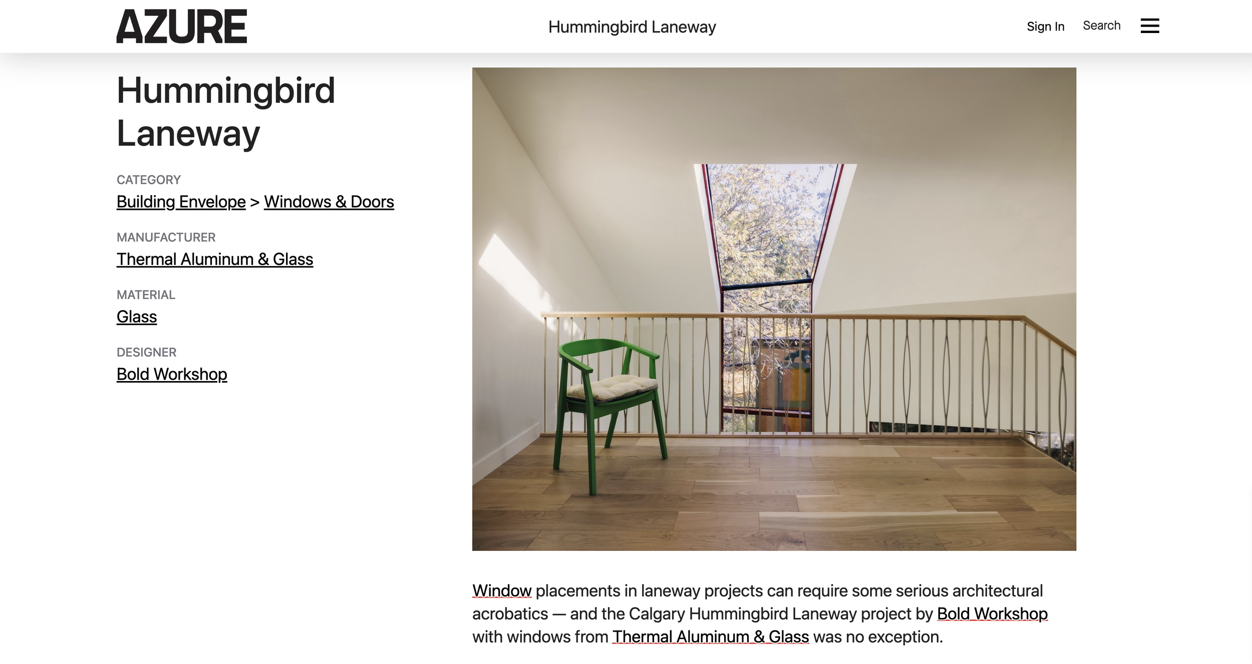 AZURE  Hummingbird Laneway