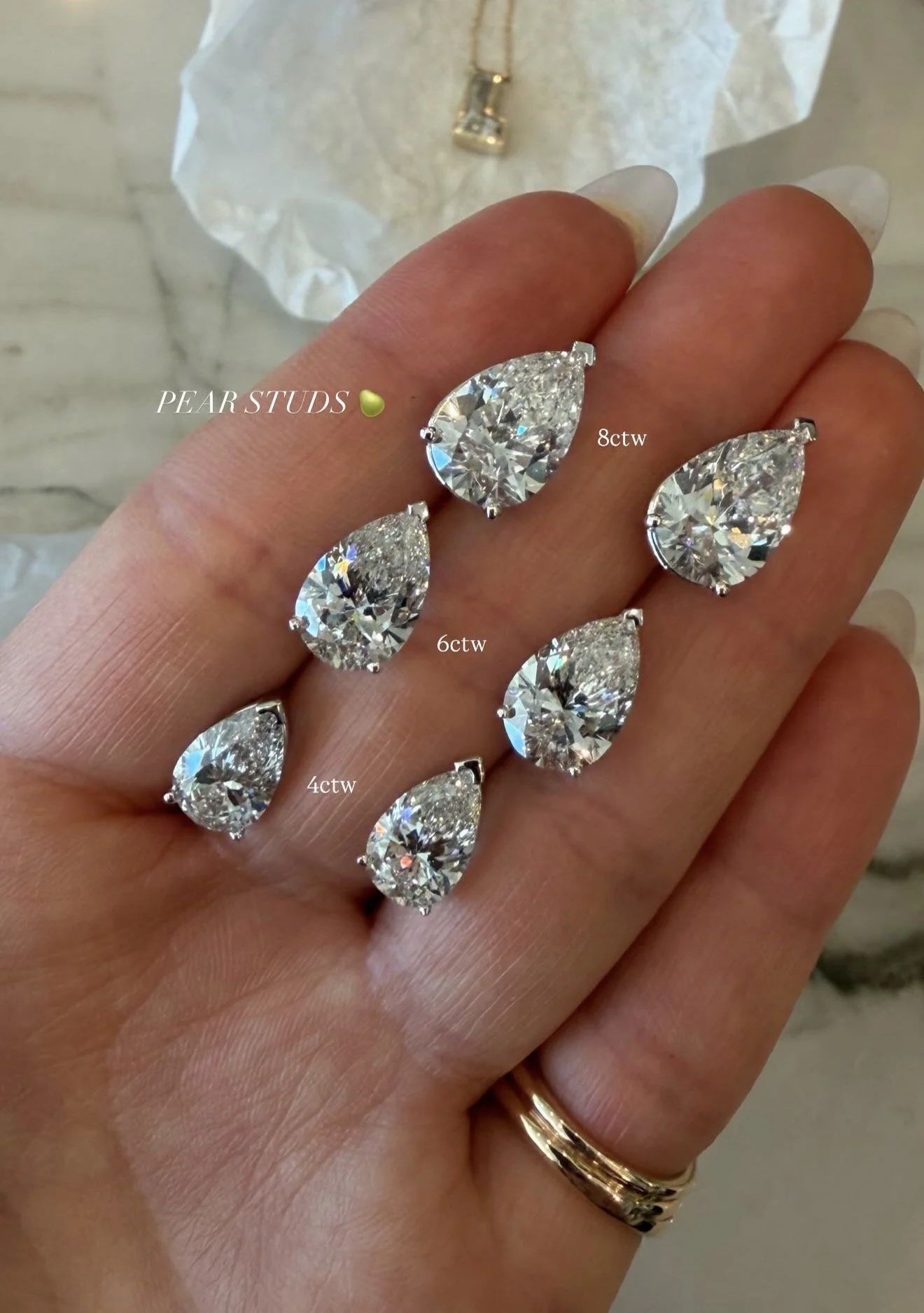 Pear Diamond Studs