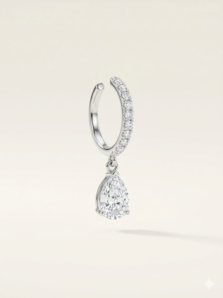 Dangling Pear Ear Cuff