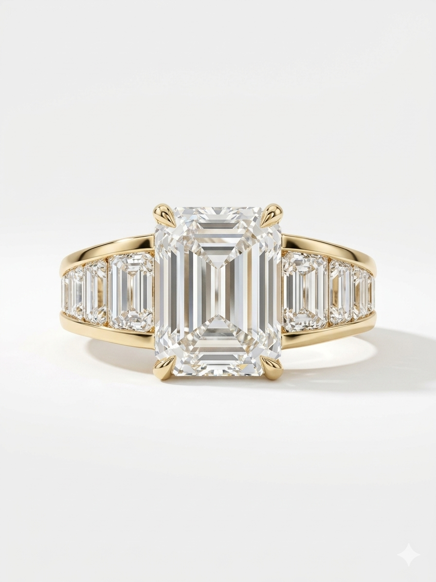 Emerald Channel Ring