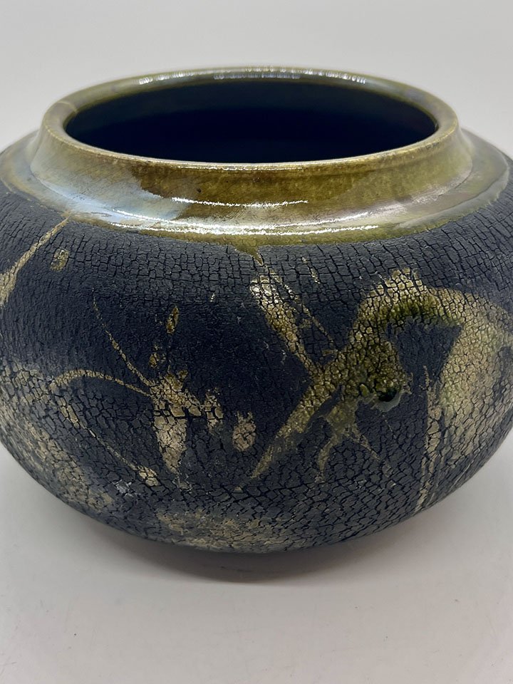 Raku Fired Pottery Vase