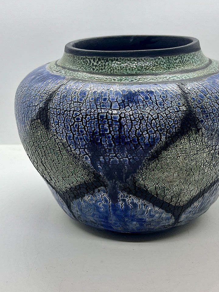 Raku Fired Pottery Vase