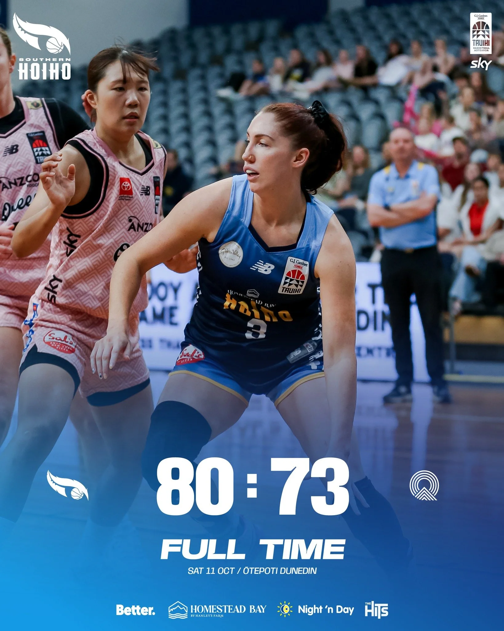 💥 FULL TIME &ndash; HOIHO TAKE THE DUB! 💙💛

What. A. Game. 🏀
The Southern Hoiho hold their nerve in a thriller to claim the win over the Queens in front of a roaring home crowd! 🔥

Big plays, big heart - and a statement performance from the squa