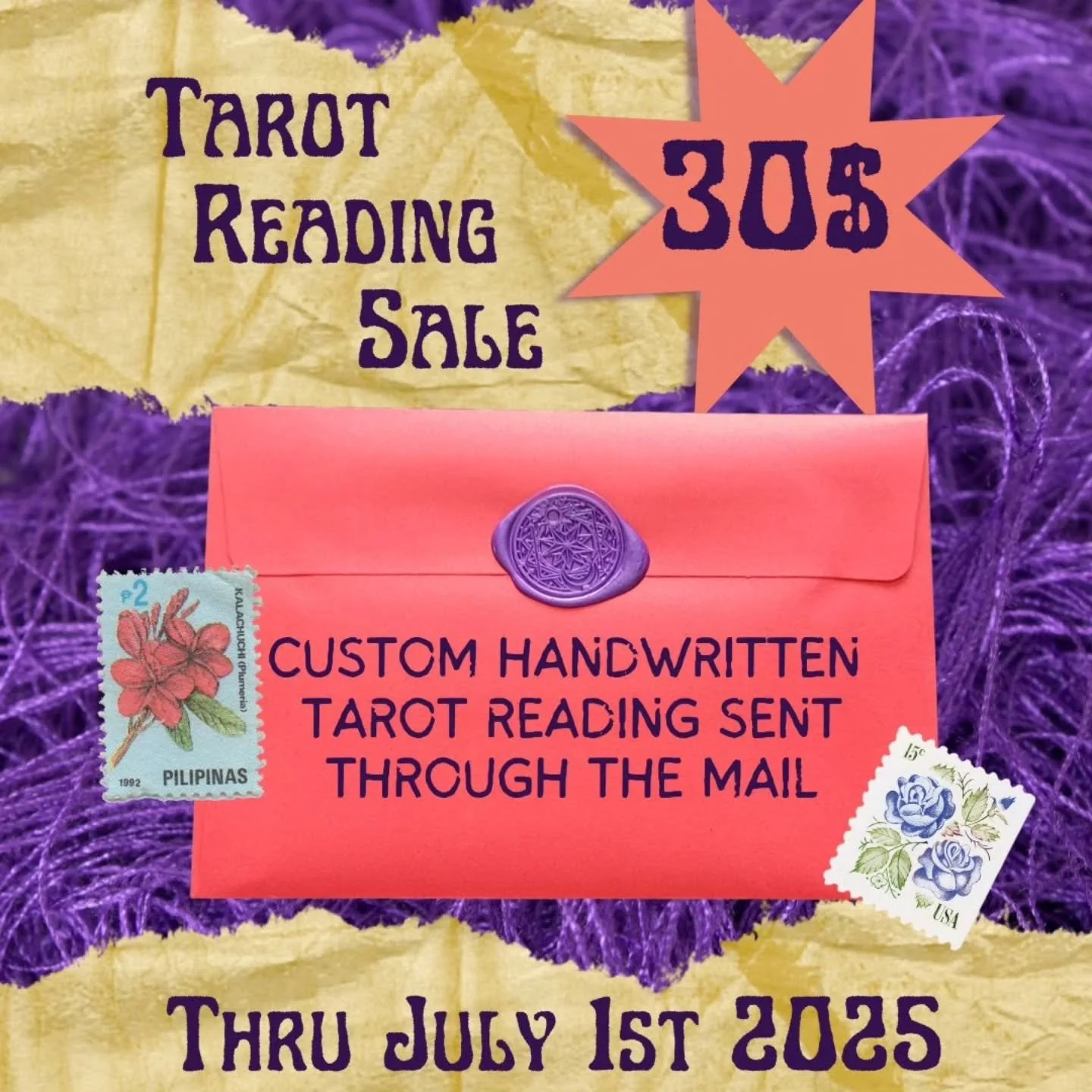 These little pockets of joy allow you to read on your own schedule in a private setting of your choice. Once you receive and read your letter, you can use it as a keepsake for journaling and scrapbooking!

DM me to book a handwritten tarot reading de