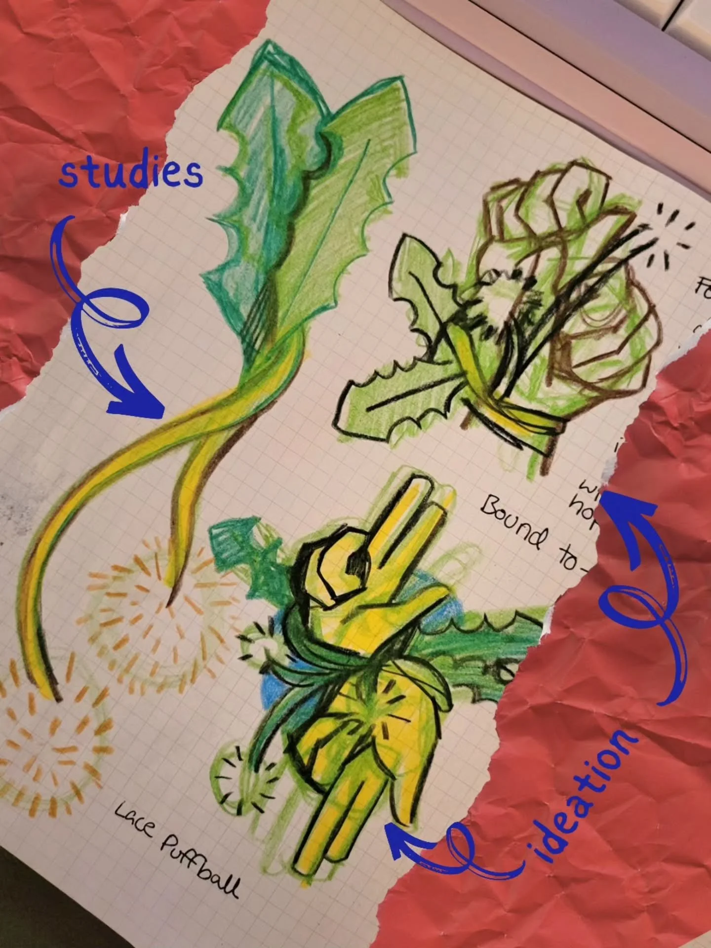 A quick peek into my fine art grimoire. These were prior study before I started stitching the dandelions together.

The magical correspondence of dandelions reminds me of making wishes that abundantly flow in the wind, ready to be planted in multitud