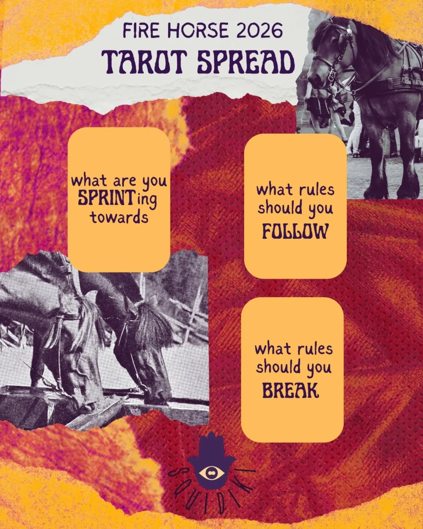 Happy Lunar New Year! I crafted this tarot spread for the  Fire Horse year. If you try this spread out, let me know in the comments below!

#lunarnewyear #firehorse #tarotspread #cardslinger #witchesofinstagram🔮🌙