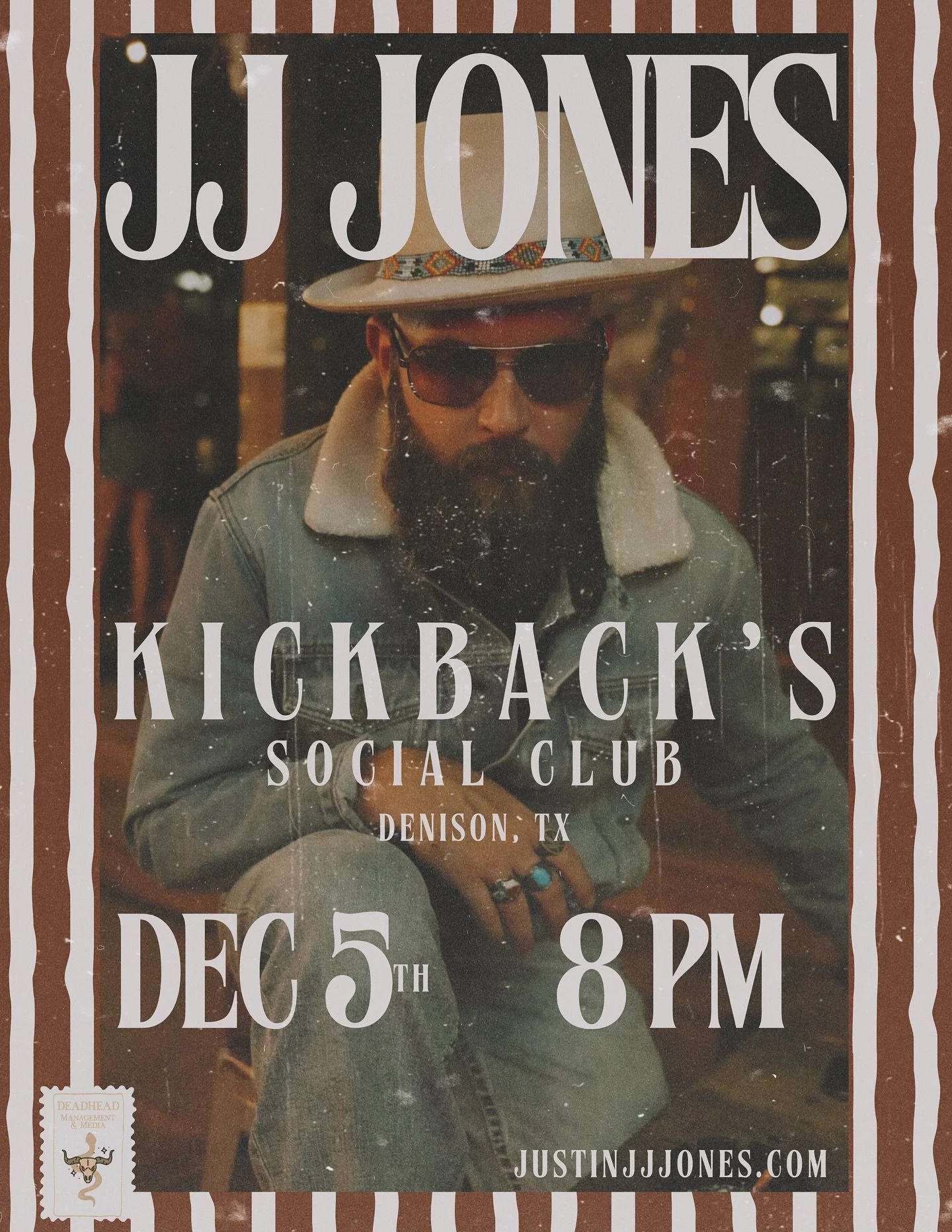 I&rsquo;ll be hittin&rsquo; the stage at @kickbackssocialclub for the very first time!
Let&rsquo;s kick off December the right way &mdash; with cold drinks and live Texas country music! 

Dec 5th | 8PM | Denison, TX

justinjjjones.com

#SupportLiveMu