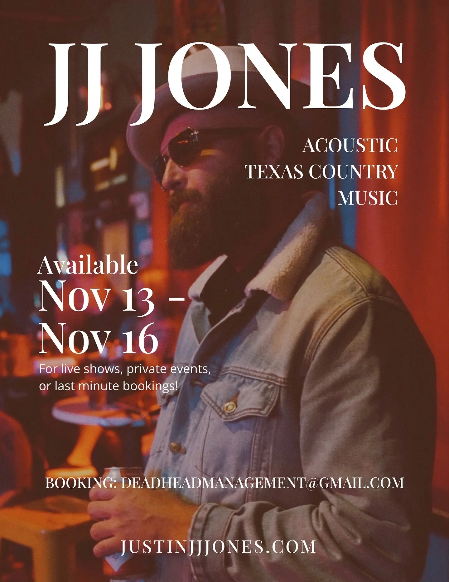 Open weekend alert 🚨
I&rsquo;ll be available Nov 13&ndash;16 for live shows, private events, or last-minute bookings.
Let&rsquo;s make some noise 🤘
📩 deadheadmanagement@gmail.com

#SupportLiveMusic #SupportLiveMusicVenues #DeadheadMgmt