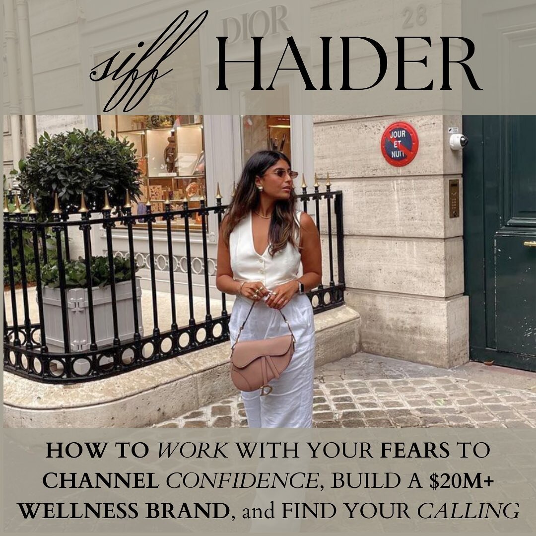 NEW EPISODE! HOW to WORK WITH YOUR FEARS to CHANNEL CONFIDENCE, BUILDING a $20M+ WELLNESS BRAND, and FIND YOUR CALLING with Siff Haider, Founder of Arrae 🩷✨

I can&rsquo;t think of a better episode to start the 2024 season with! It was truly such an