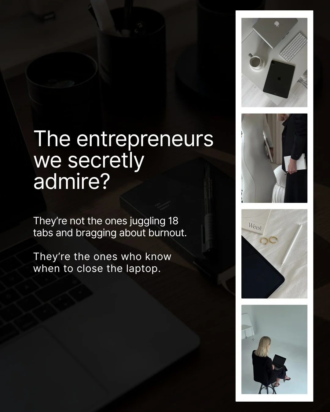 ou know the ones.

The founders who move through their day without rushing, spiralling, or apologising for taking a breath.
They&rsquo;re not bragging about burnout or multitasking in the carpool line.
They&rsquo;ve got space in their schedule, trust