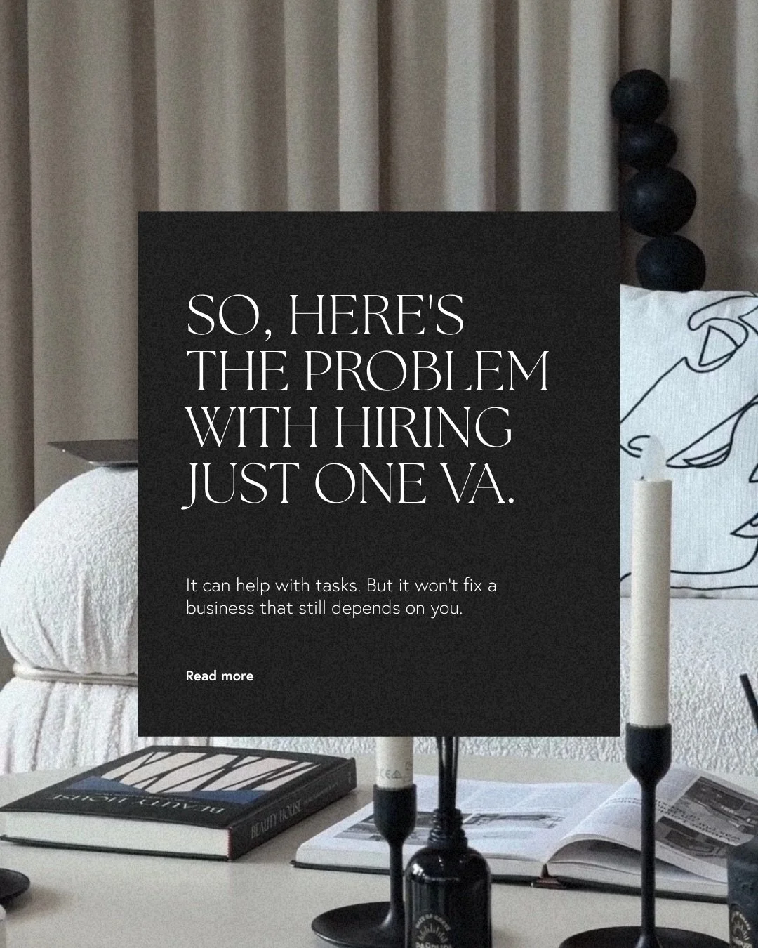 Hiring a VA can absolutely help.

But many founders discover the same thing a few weeks in:

The tasks are moving&hellip;
But the business still depends on them.

The questions keep coming.
The approvals still land back in their inbox.
The team still