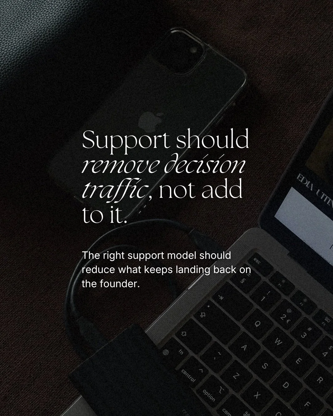 Support works very differently when it is designed around the actual operational needs of the business.

Not just what needs doing.
But what needs holding?
What needs tracking?
What needs improving?
What keeps falling back on the founder.

That is wh