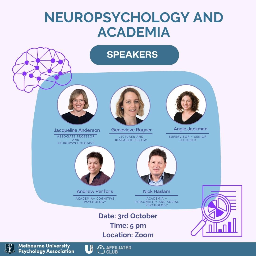 Hi Muppets! Our Psychology Careers Week is quickly approaching, and it's time to get acquainted with our first speakers of the week for the Neuropsychology and Academia Session!

This session will consist of five amazing professionals who focus on ac