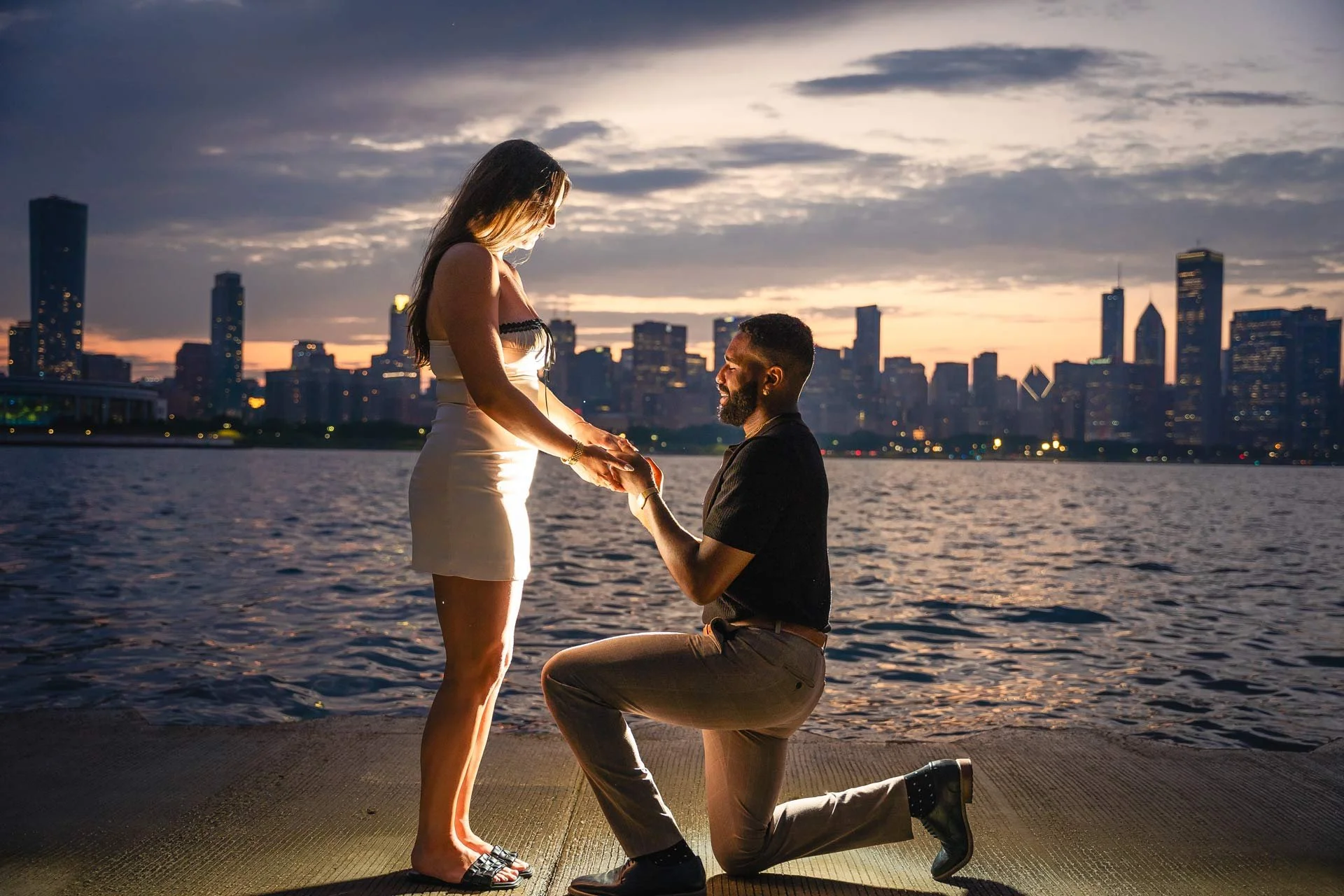 The Adler Planetarium Chicago Proposal Engagement Photography