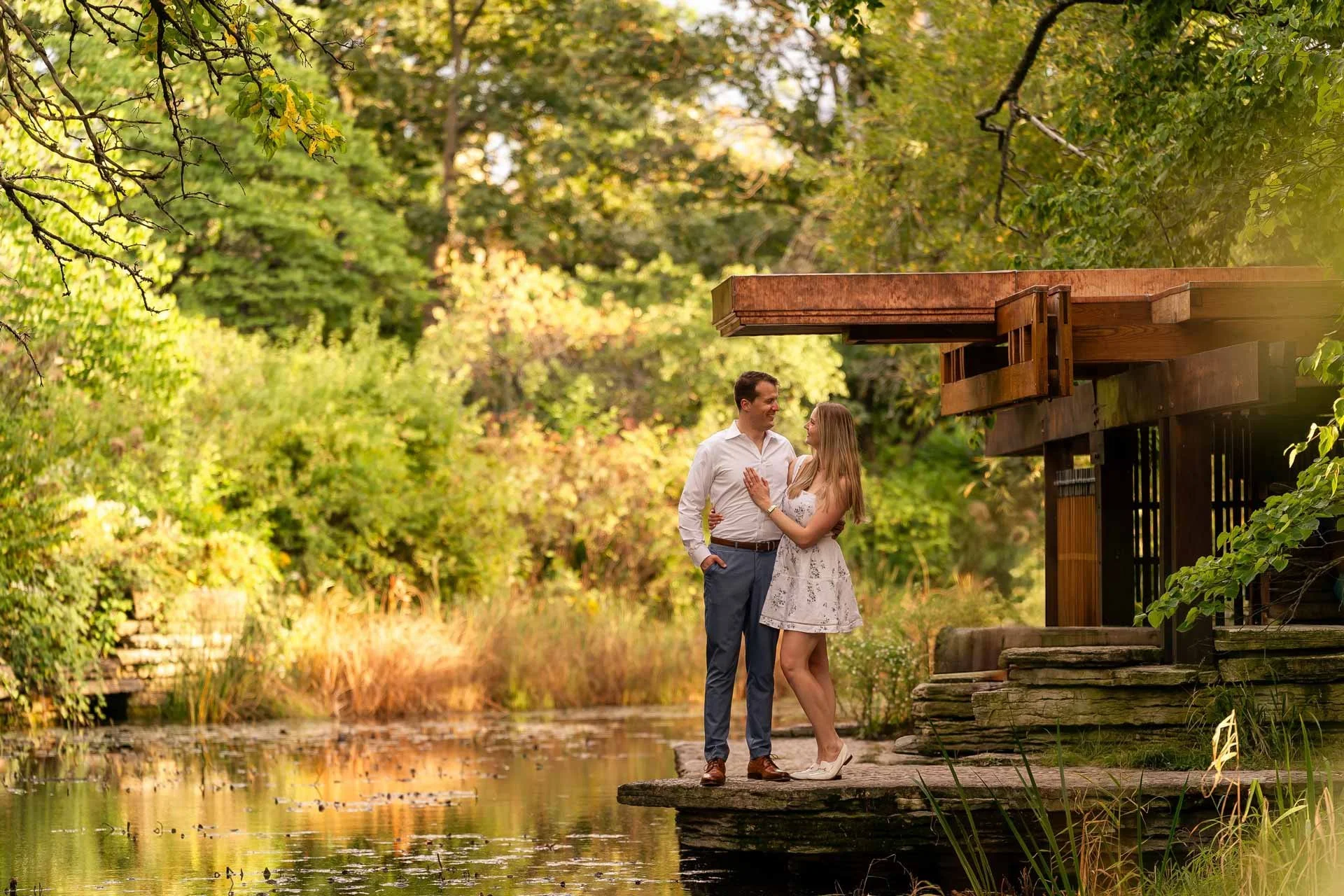 The Alfred Caldwell Lilly Pool Chicago Proposal Wedding Engagement Photography