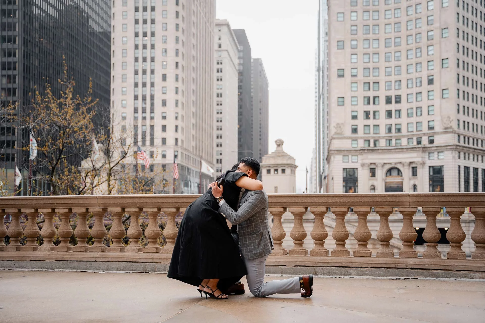 Chicago Riverwalk Proposal Engagement Wedding Photography