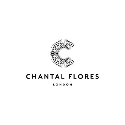 Logo with a circular pattern above the name 'Chantal Flores' and 'London' underneath.