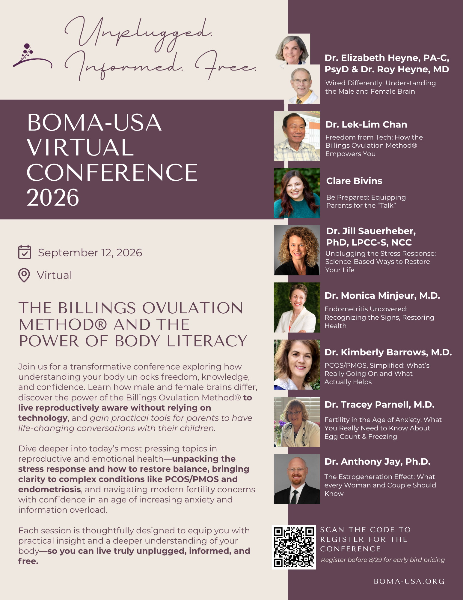 BOMA-USA 2026 Virtual Conference  Unplugged. Informed. Free. The Power of Body Literacy