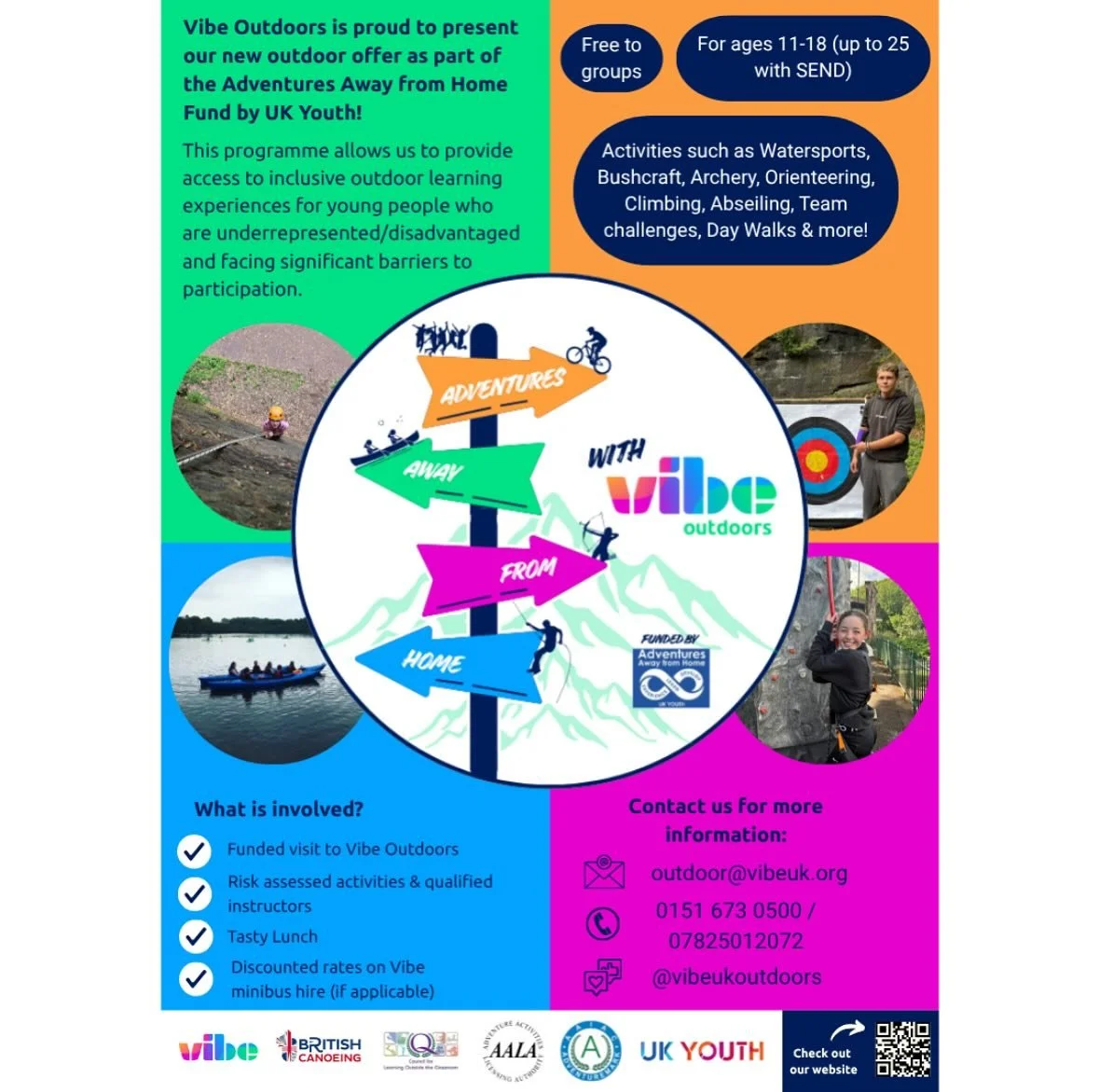 If you are interested in bringing a group to #VibeOutdoors for an amazing outdoor experience, please complete the ‘Adventures Away from Home’ survey in our bio! 
If you have any questions please email outdoor@vibeuk.org! 
@vibeukorg #Vi
