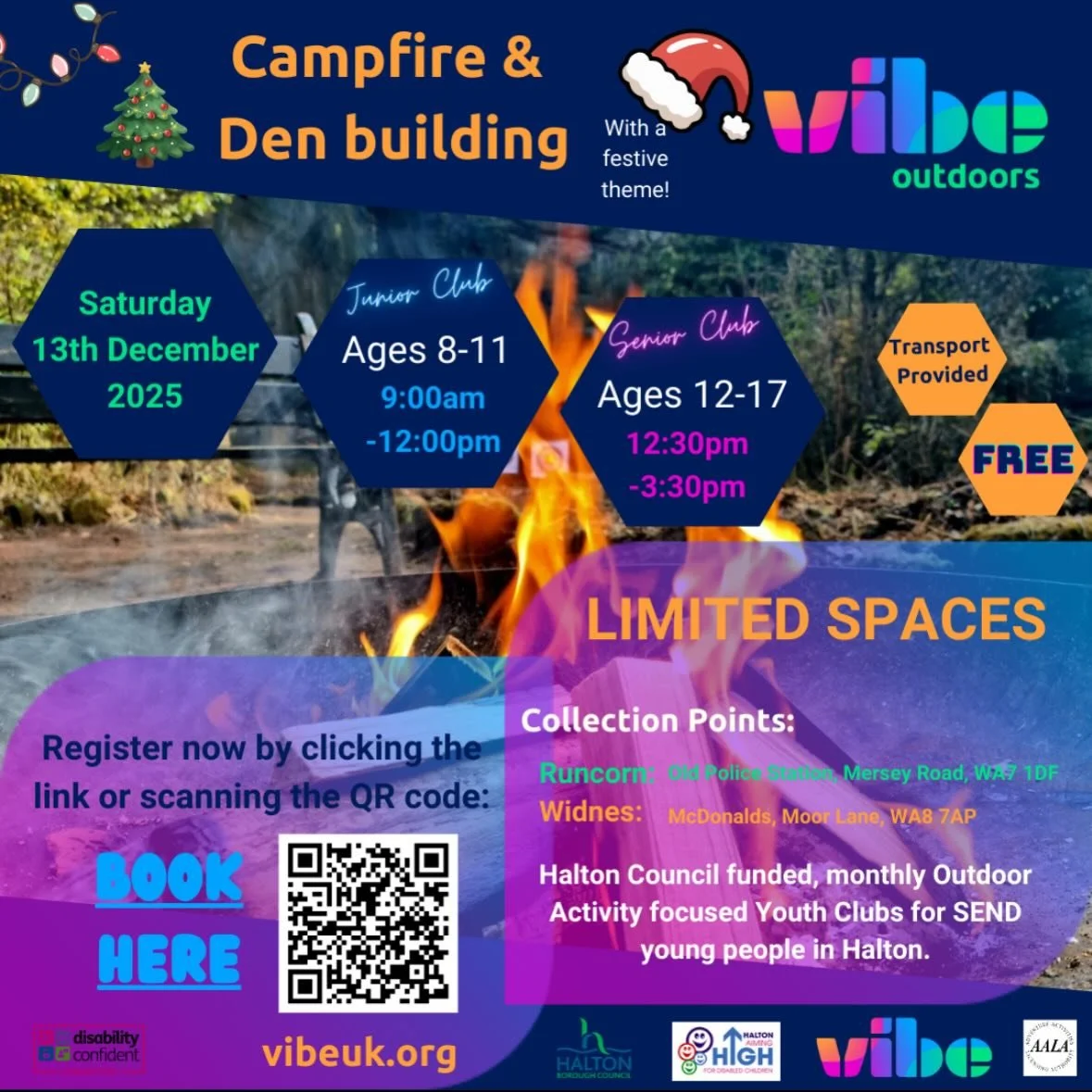 Our next Halton Short Breaks Outdoors session is taking place on Saturday 13th December and features campfire and den building activities! 

To book your place follow: https://www.eventbrite.co.uk/o/77664058323
(link in bio)

This is only available f