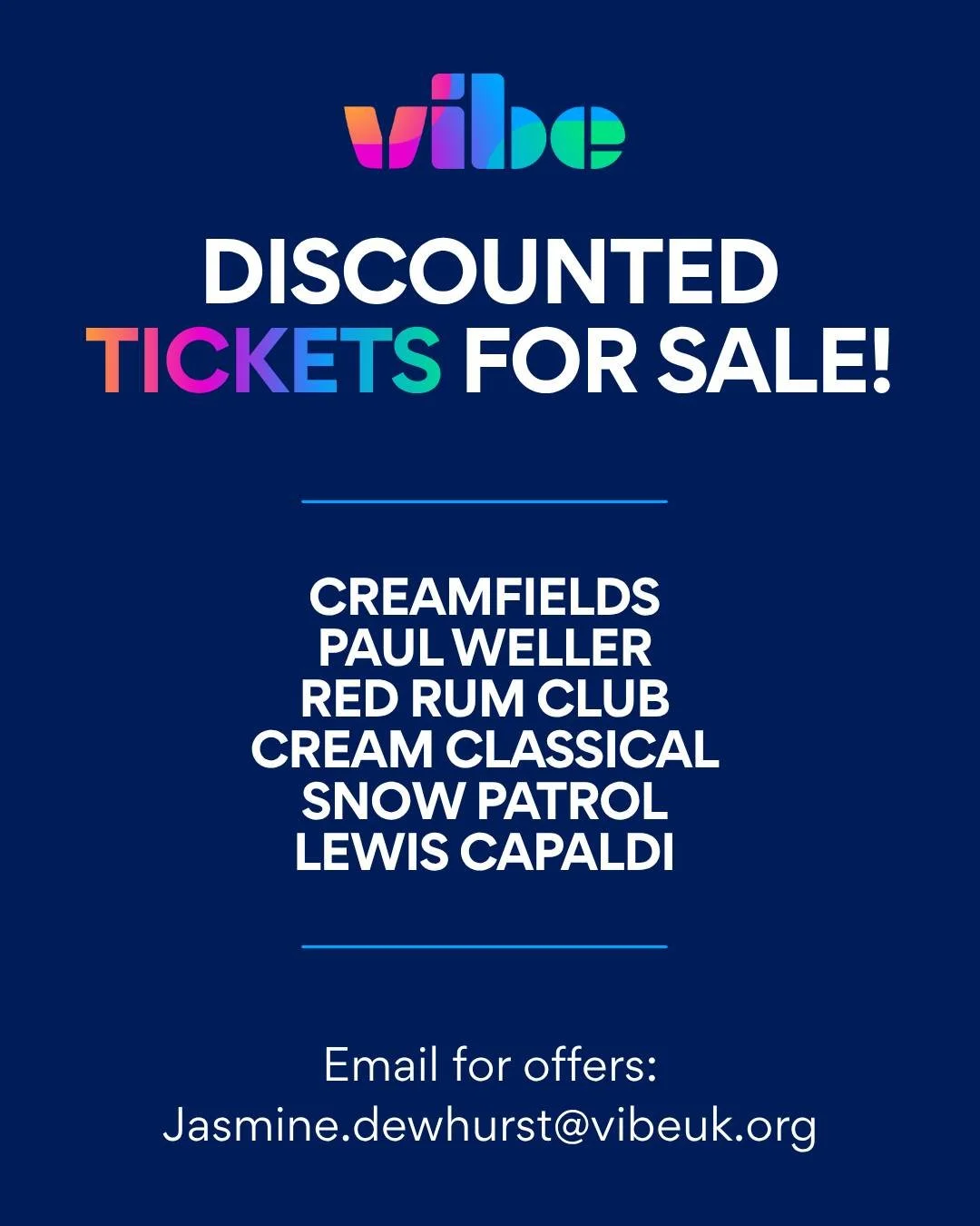 We&rsquo;ve got your chance to be part of something special but these won&rsquo;t hang around for long.

🎟️ Tickets available for:

Paul Weller
Red Rum Club
Cream Classical
Snow Patrol
Lewis Capaldi
Creamfields (27&ndash;30 August)

This is your mom