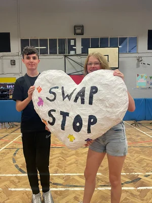 Young people taking part in a SwapStop upcycling workshop