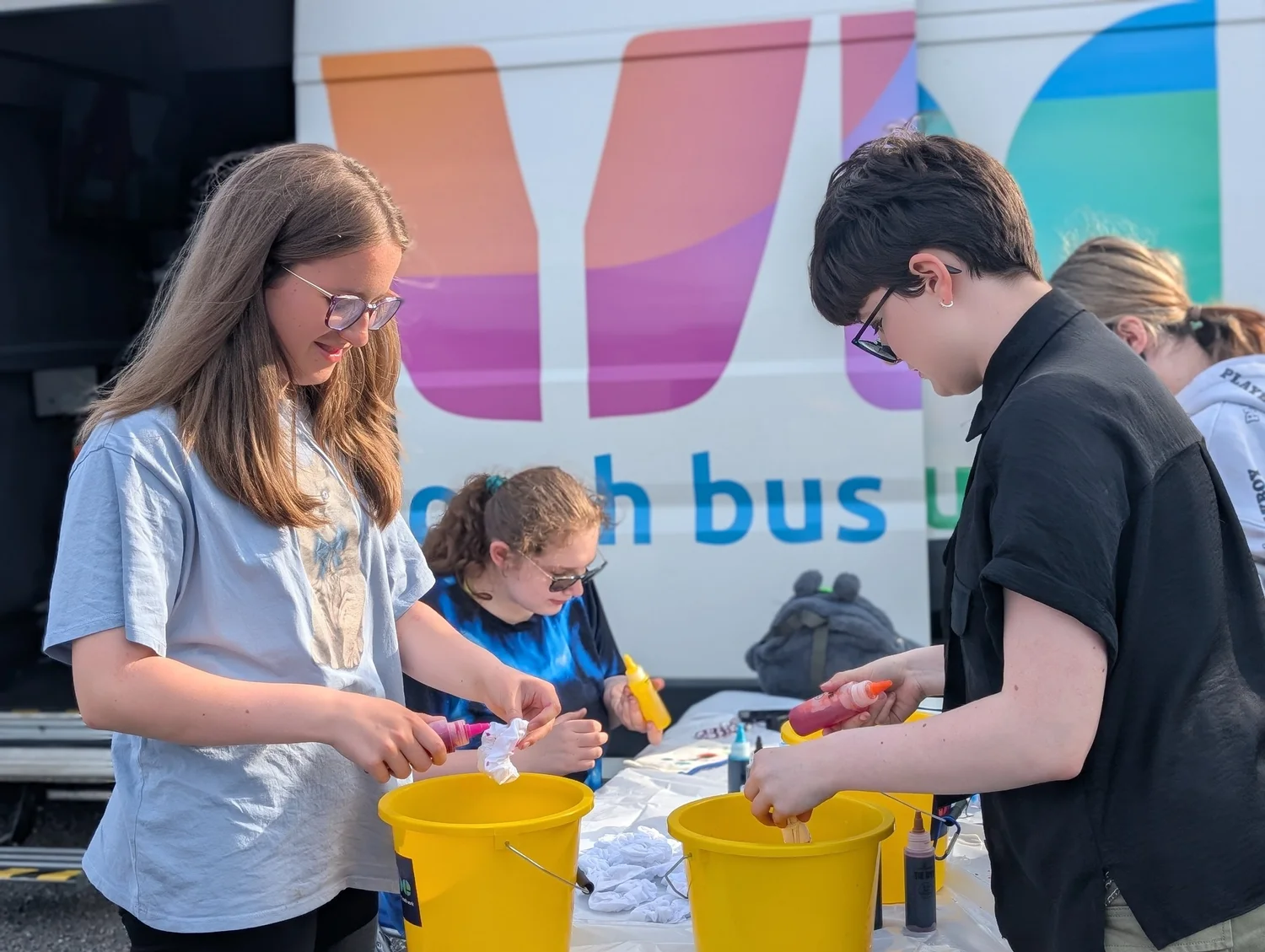 A community youth bus visiting a local area