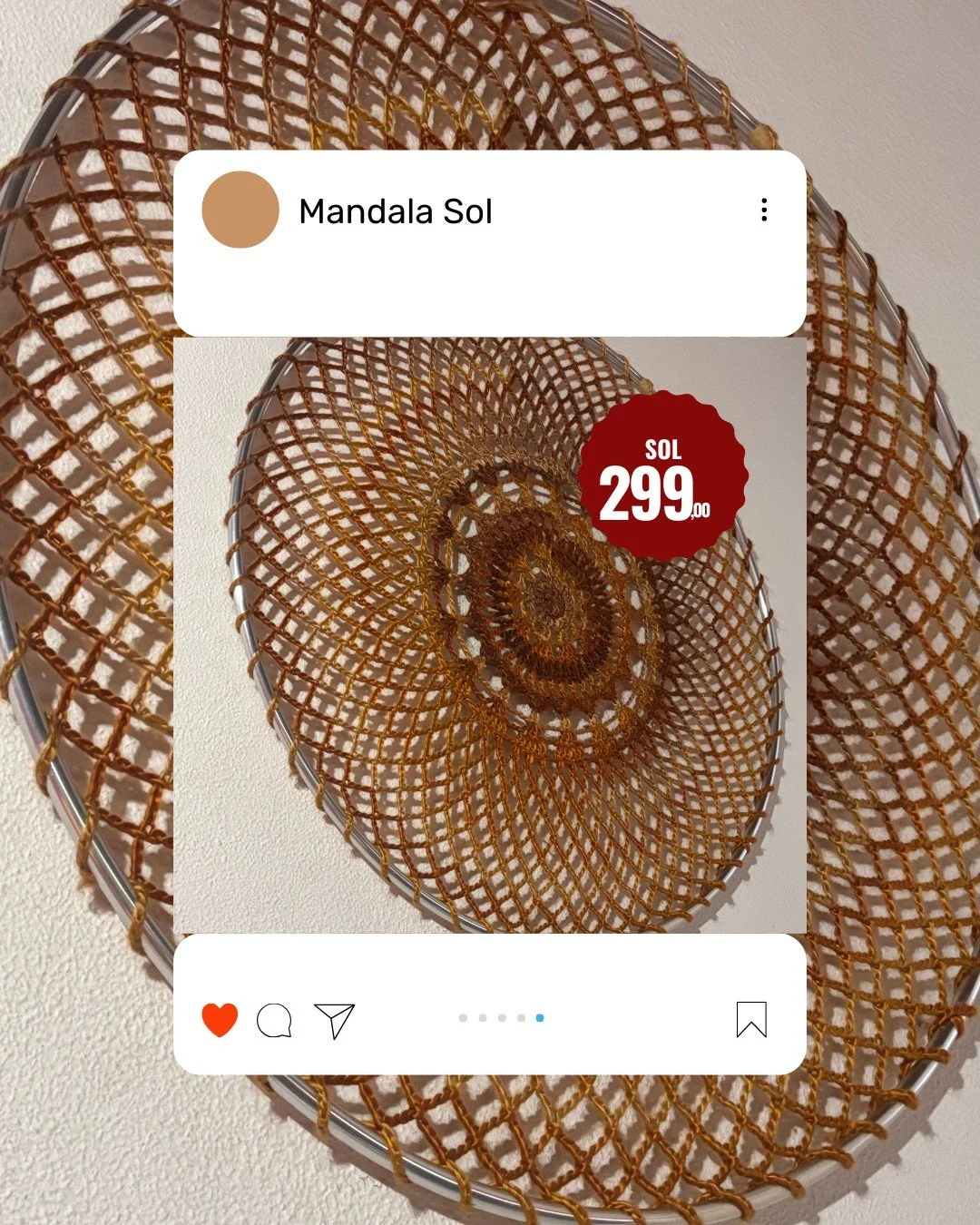 Mandala Sol, uma pe&ccedil;a que celebra a grandiosidade e a energia vital da nossa estrela maior. Com seu design circular e intrincado, esta mandala &eacute; mais do que um objeto decorativo; &eacute; um s&iacute;mbolo poderoso de luz, calor, prospe