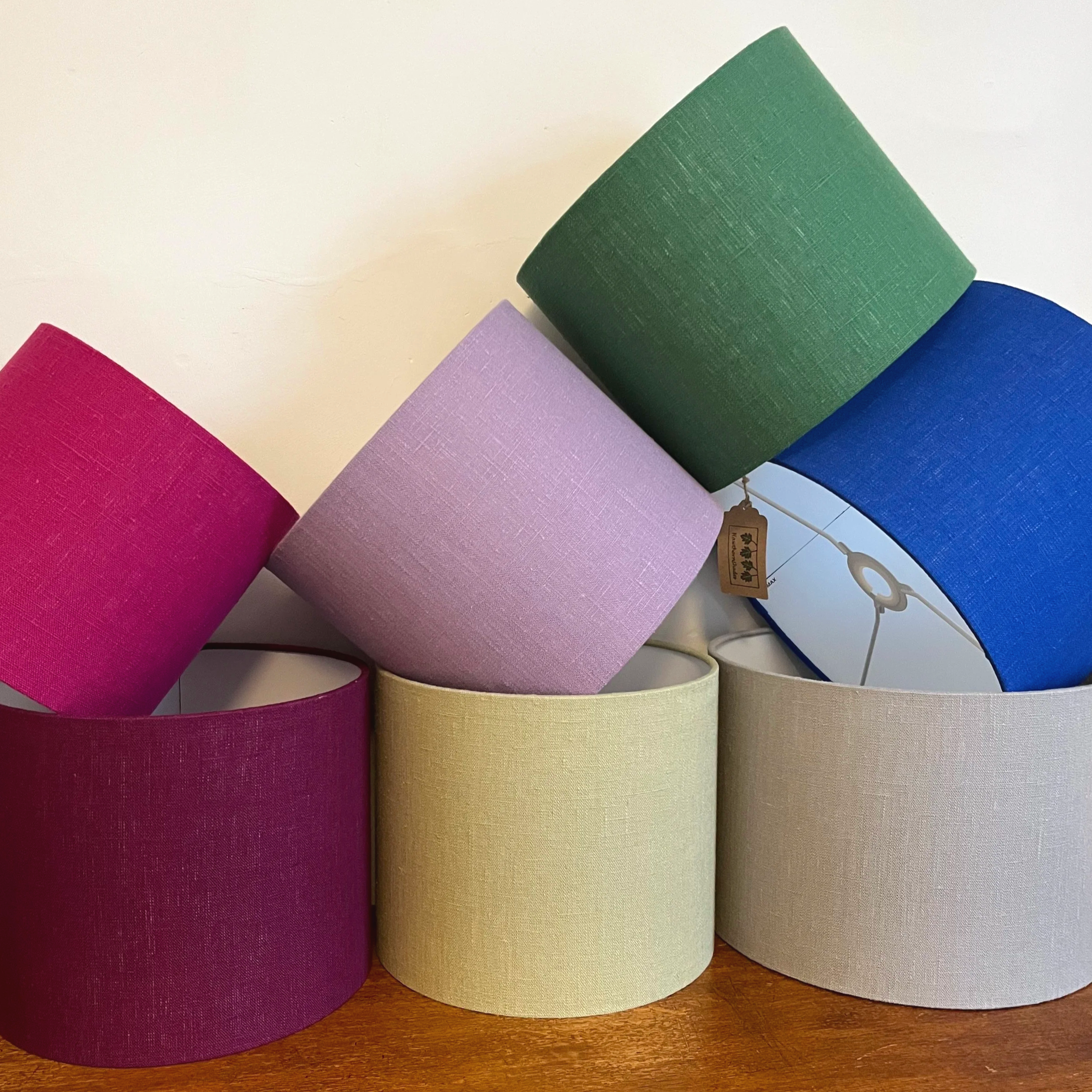 Colour linen lampshades - readymade
