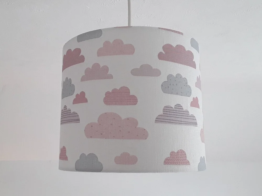 Pink clouds girls nursery lampshade Hawthorn Shades