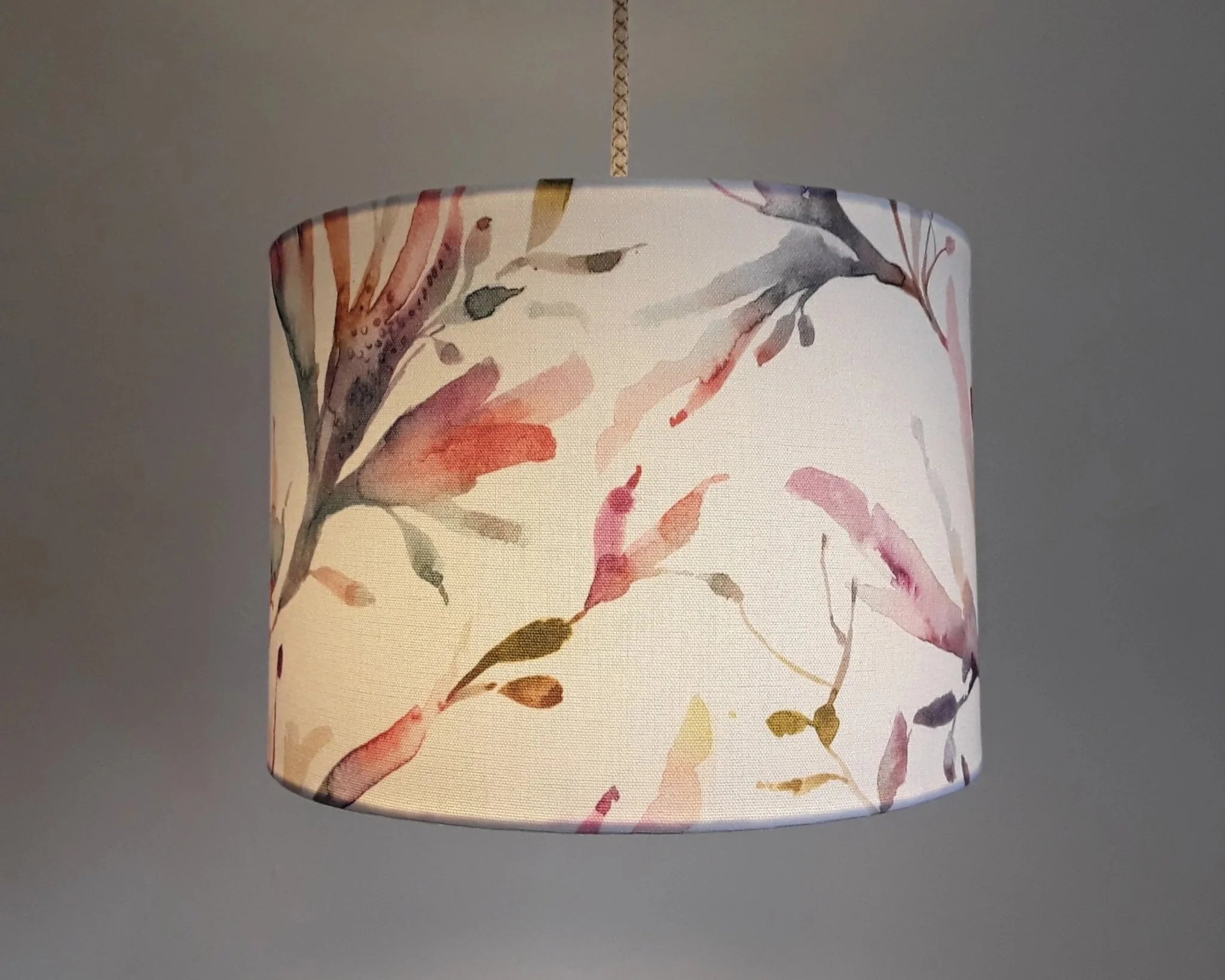 Pretty seaweed print makes a gorgeous pendant light shade.