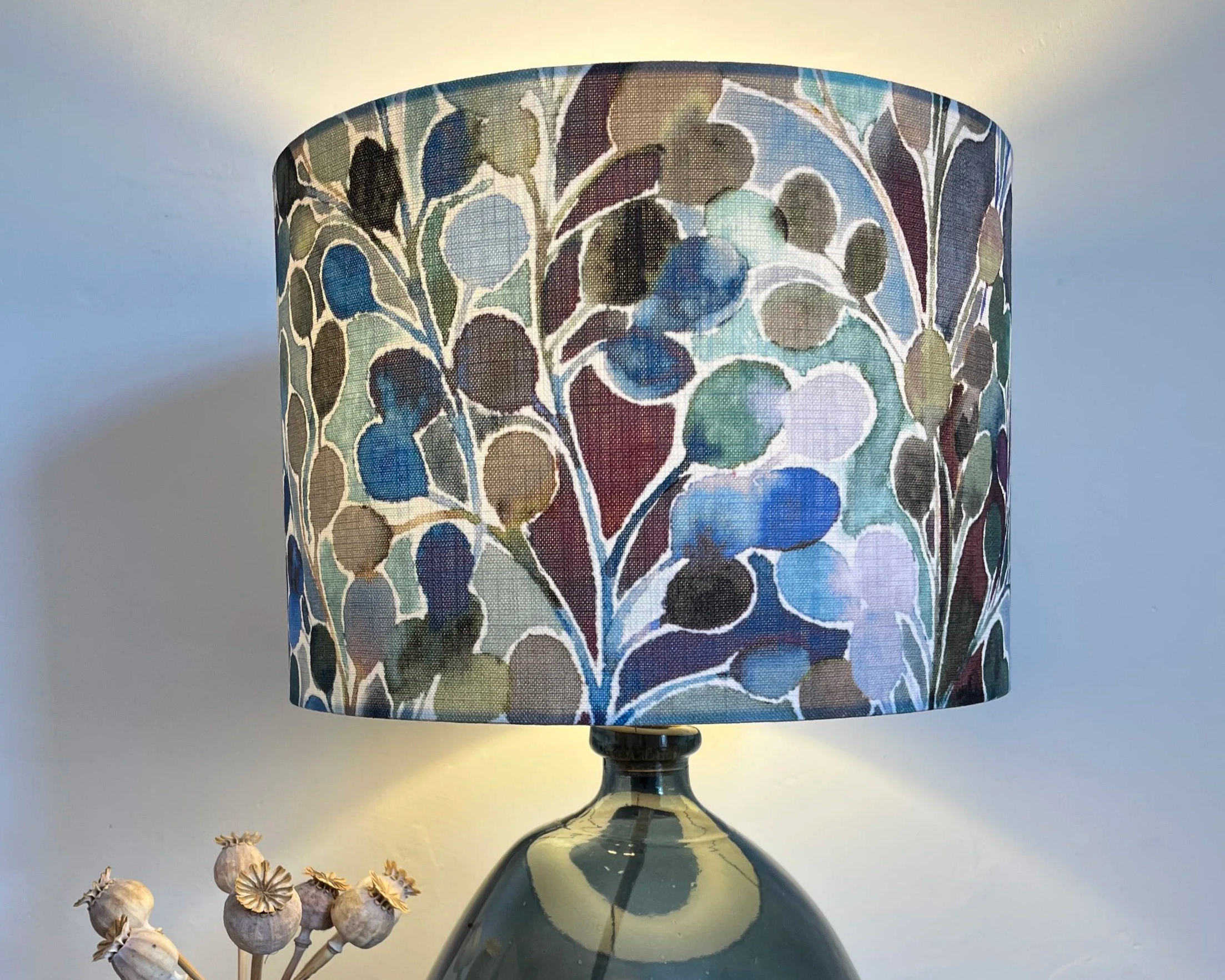 Mardi Gras Lampshade, indigo blue