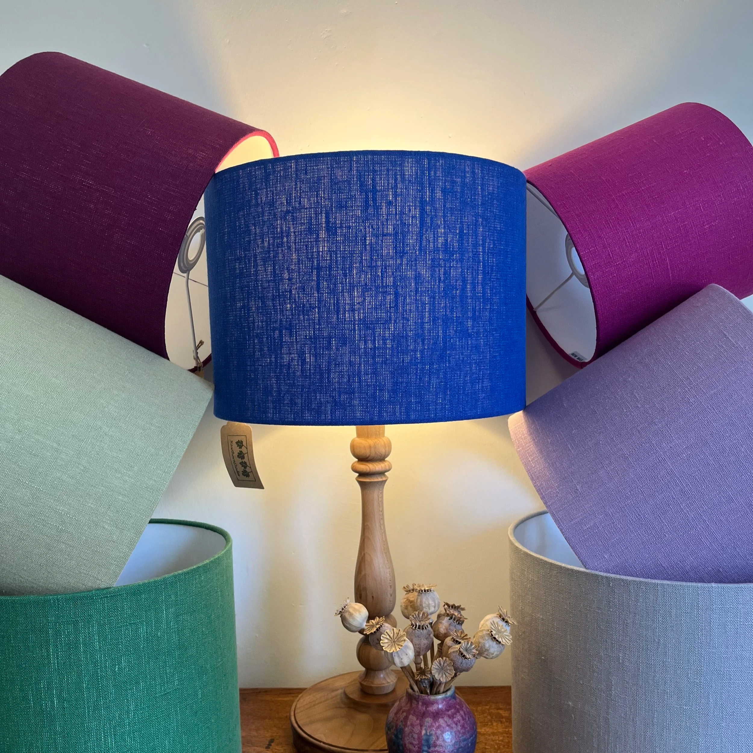 Colour linen lampshades - readymade