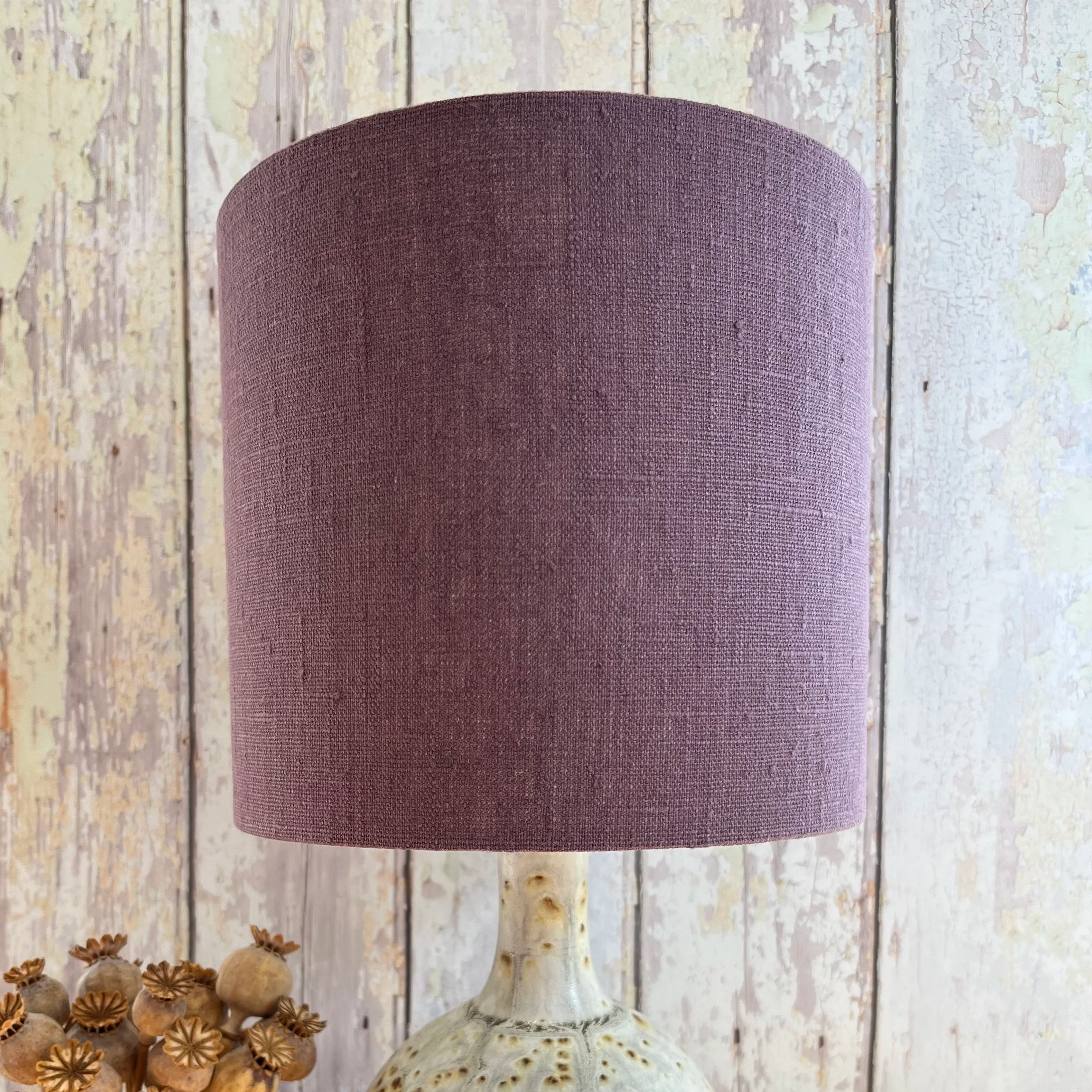Plum Purple Linen Lampshade