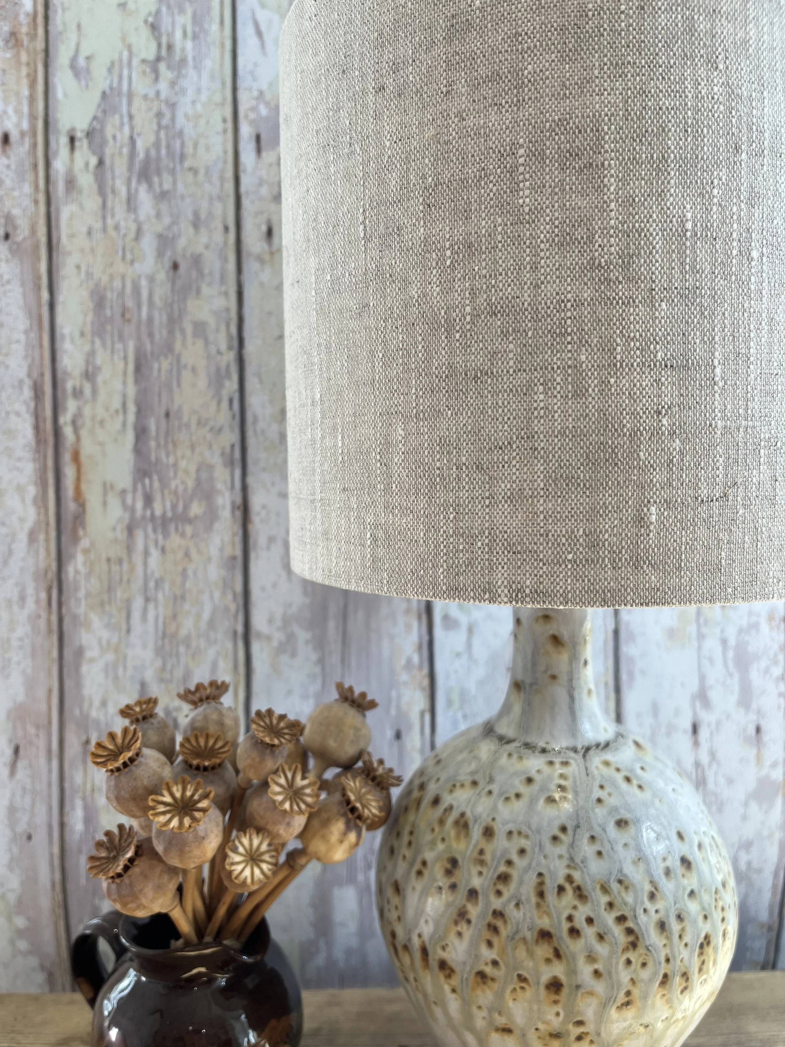 Oatmeal linen lampshade 20cm (3).JPG