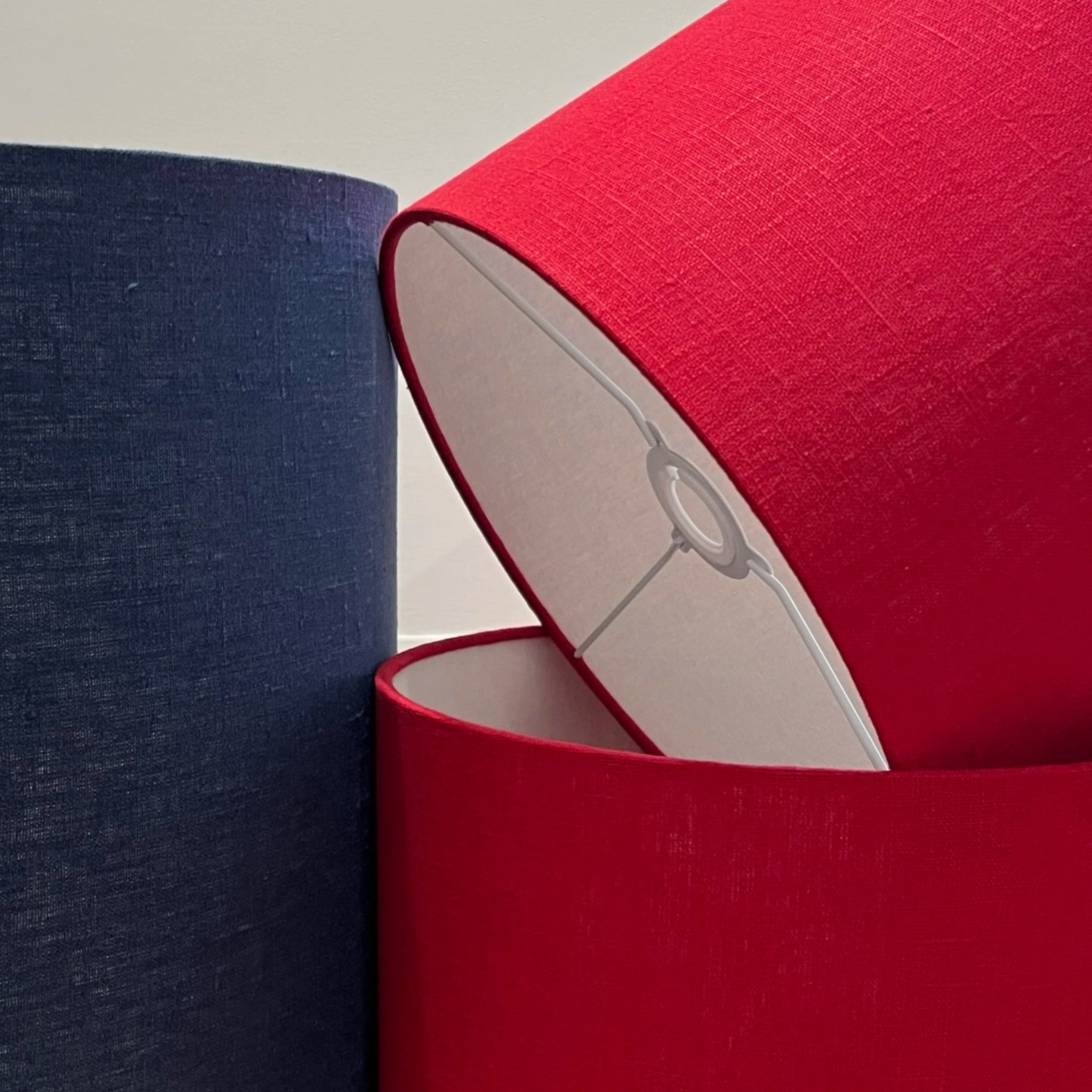 Scarlet Red Linen Lampshade