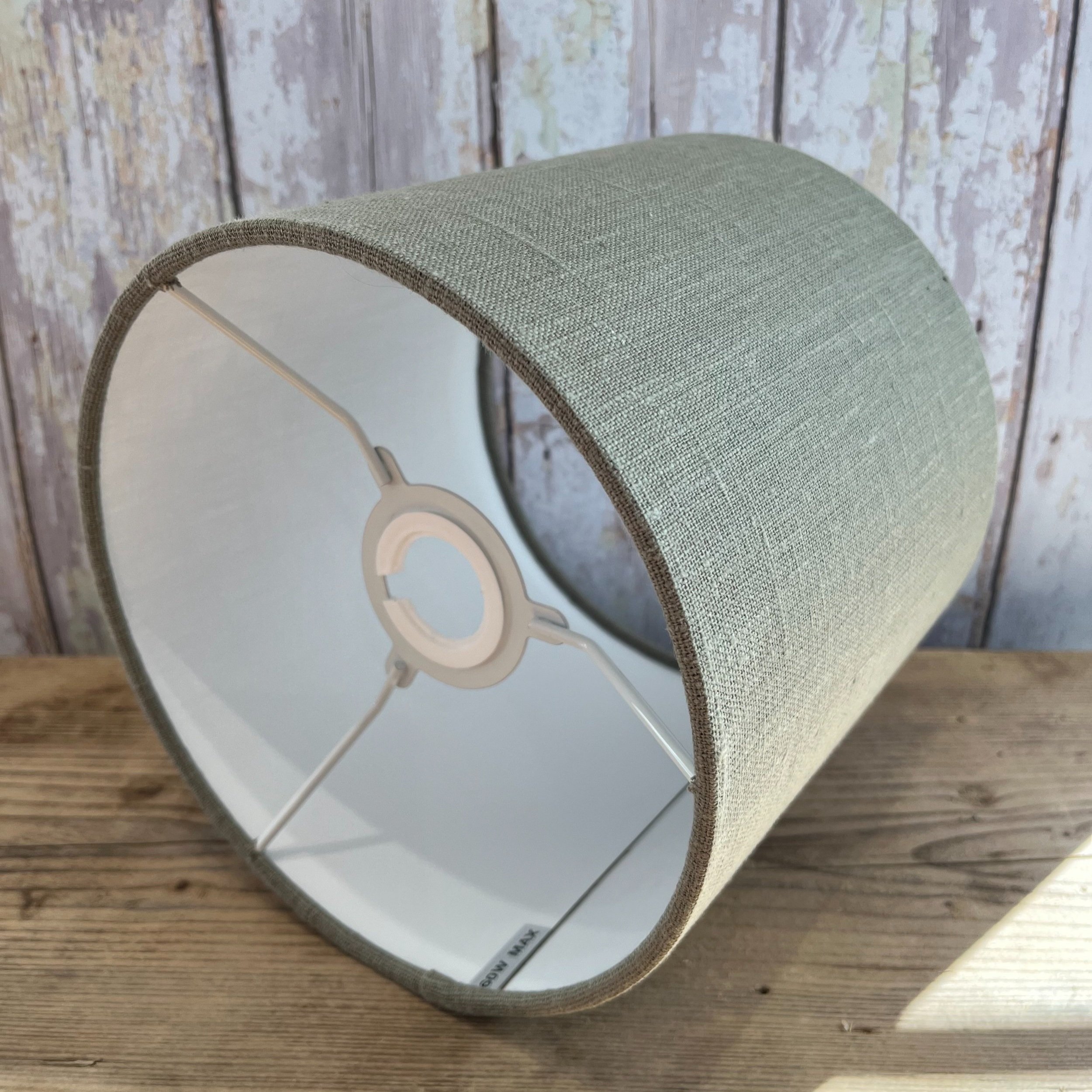 khaki green lnen lampshade , EU fitting with UK adaptor