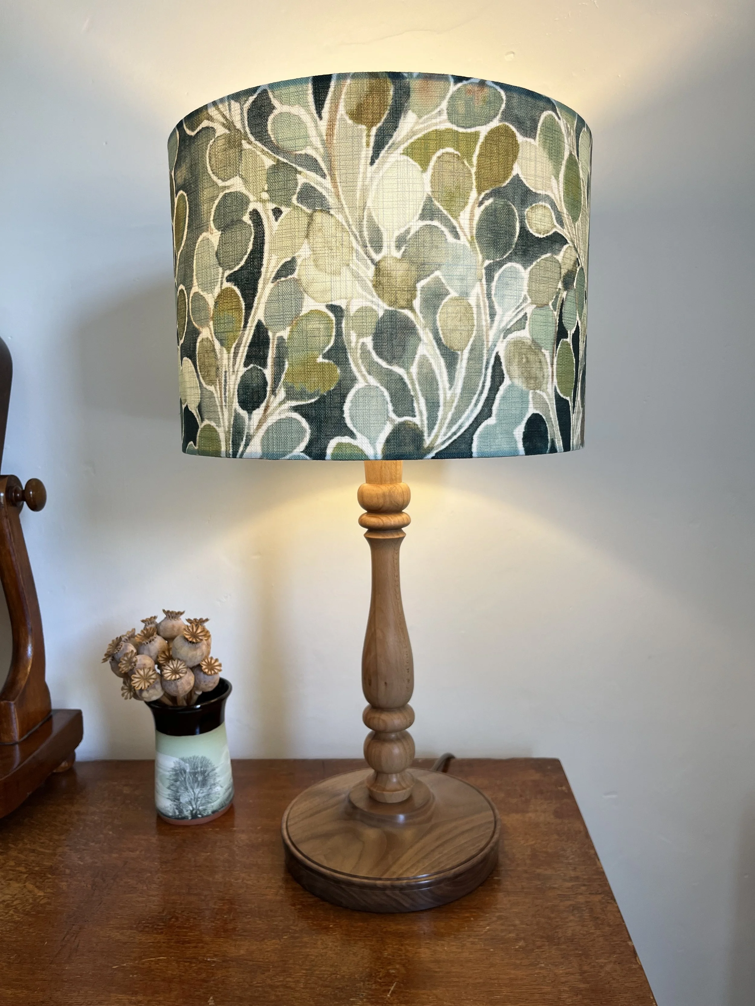 Mardi Gras Jade Leaves Lampshade