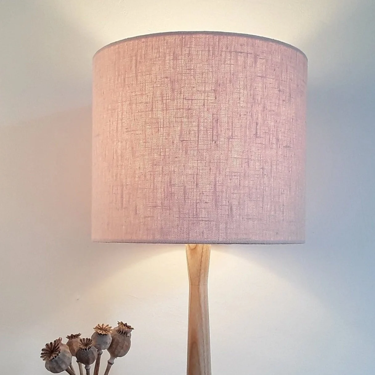 Pale Pink, Misty Rose Linen Lampshade