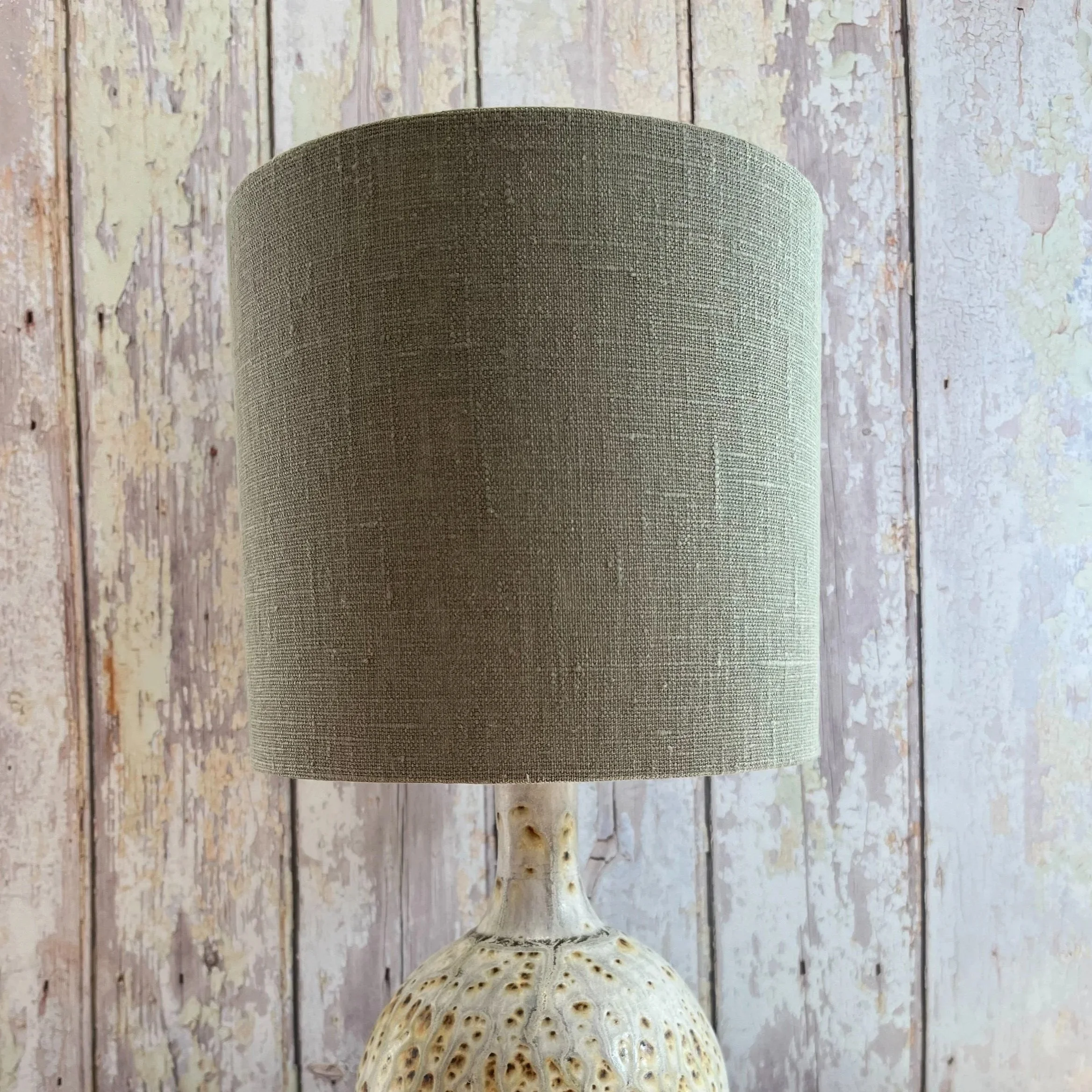 Khaki Green Linen Lampshade