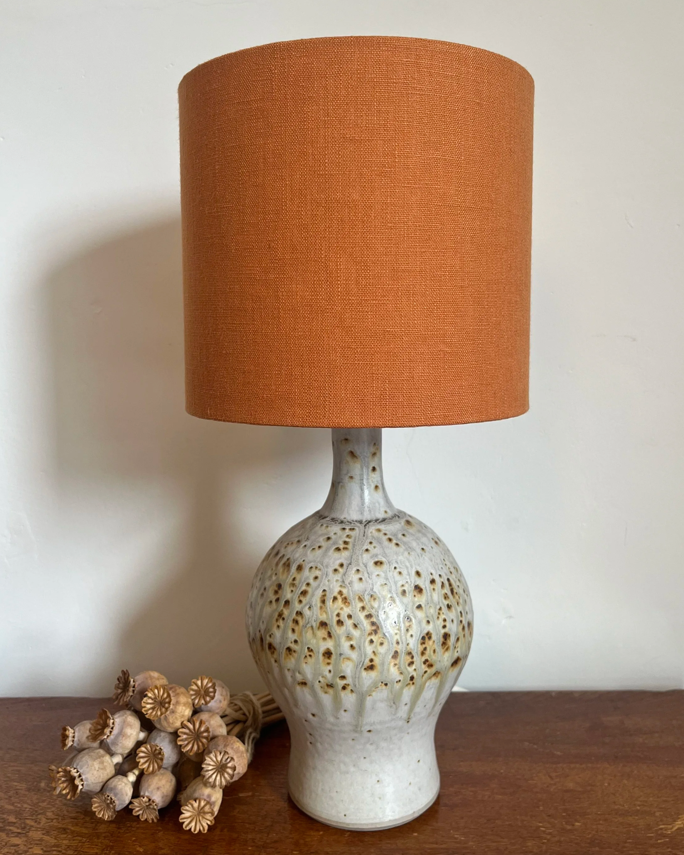 Seville orange linen drum lampshade