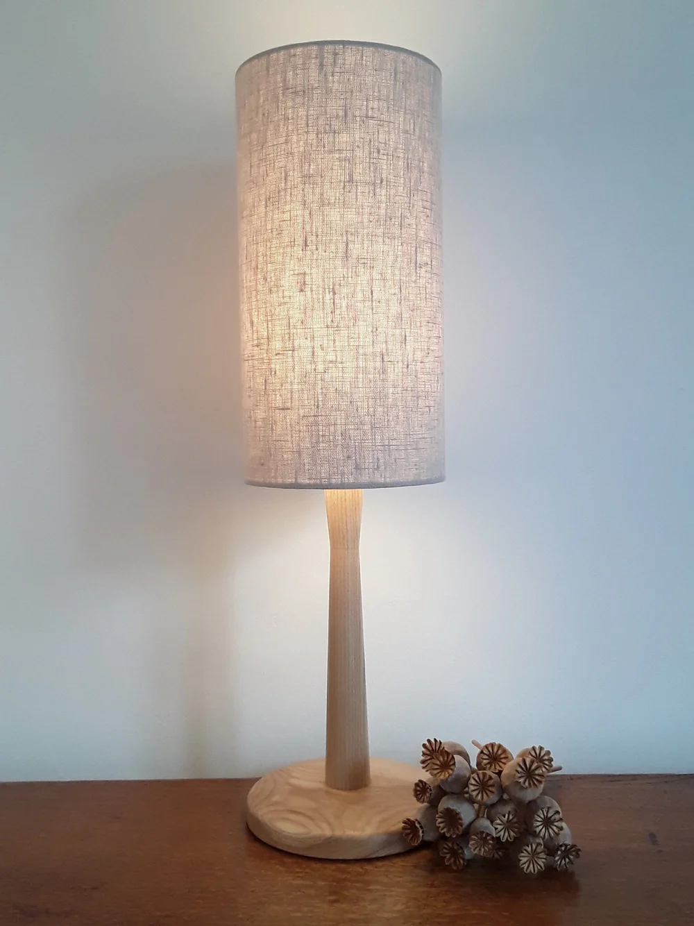 chalk white linen lampshade Hawthorn Shades